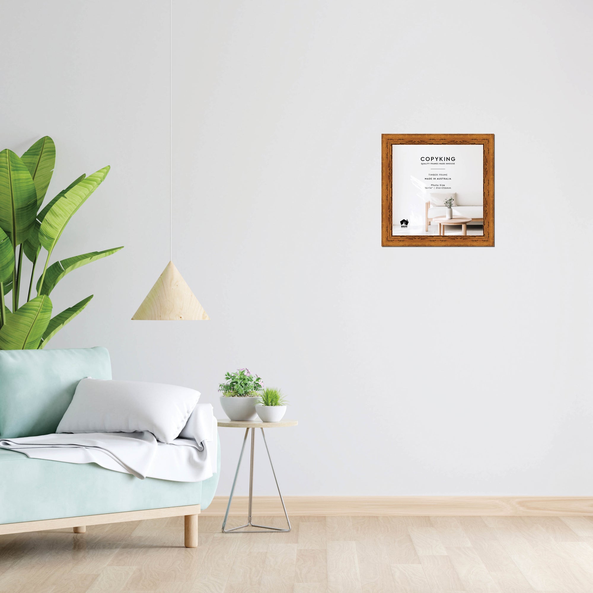 Light Walnut 43mm Wood Square Photo Frame - 14" x 14" (356mm x 356mm)