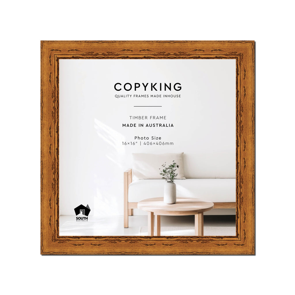 Light Walnut 43mm Wood Square Photo Frame - 16" x 16" (406mm x 406mm)