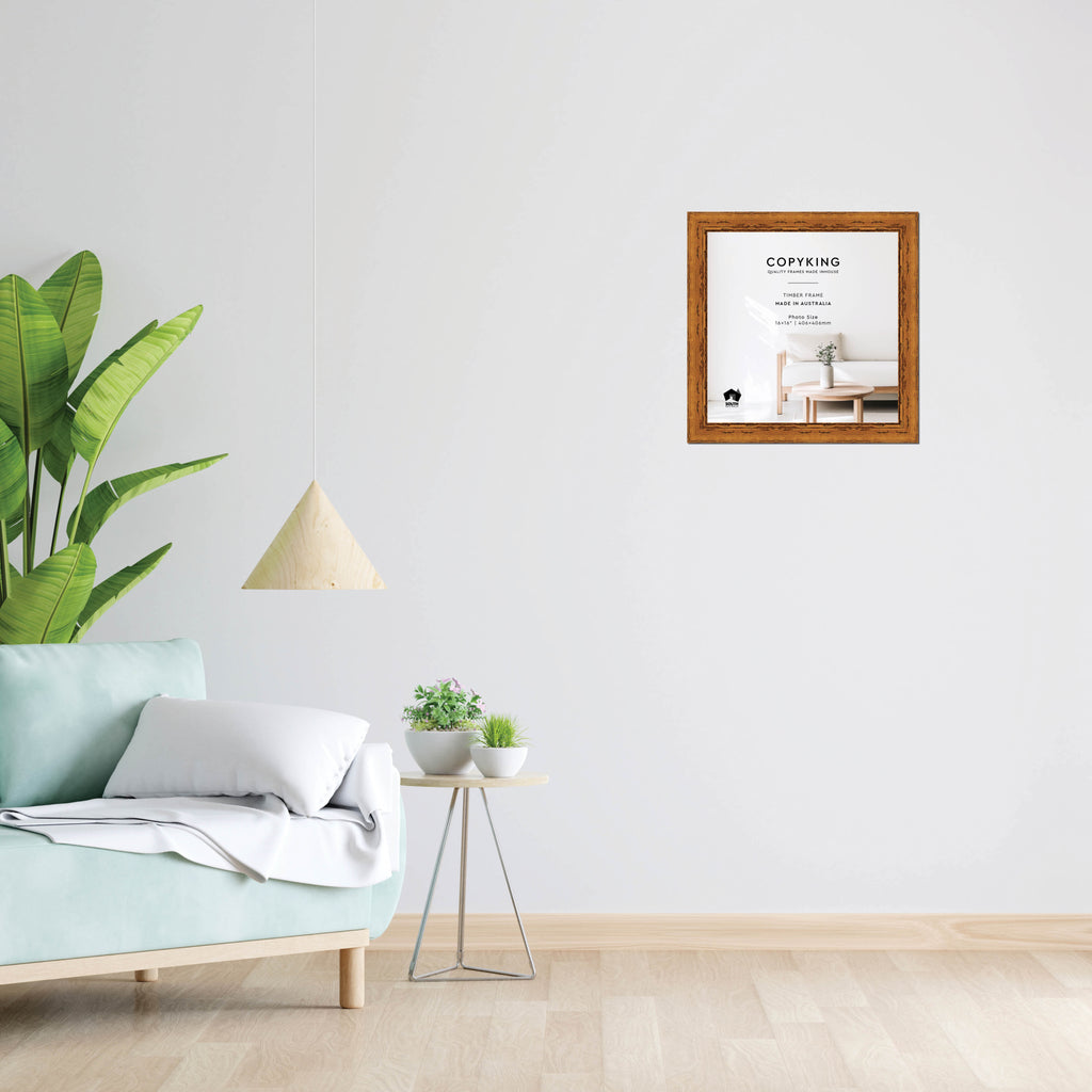 Light Walnut 43mm Wood Square Photo Frame - 16" x 16" (406mm x 406mm)