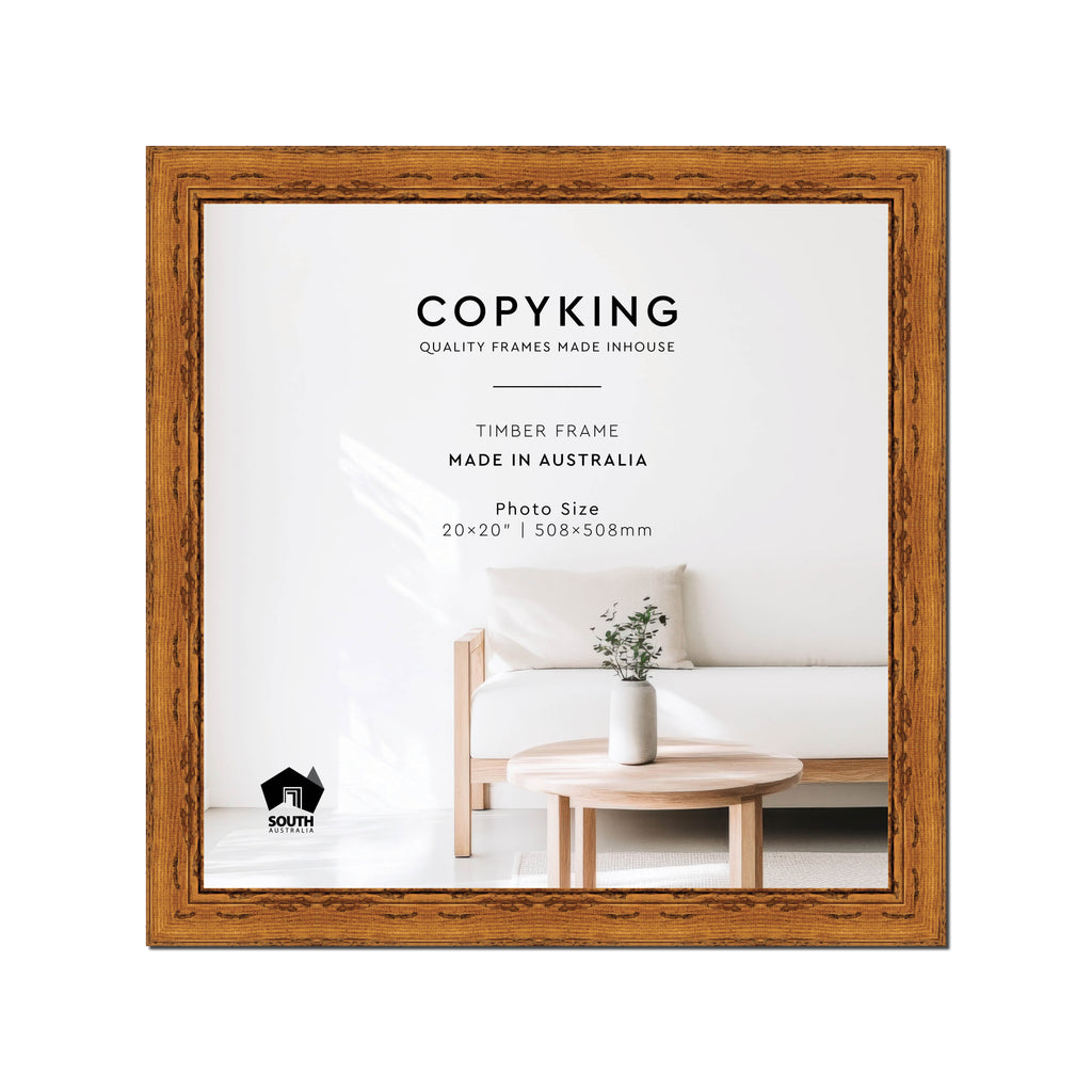 Light Walnut 43mm Wood Square Photo Frame - 20" x 20" (508mm x 508mm)