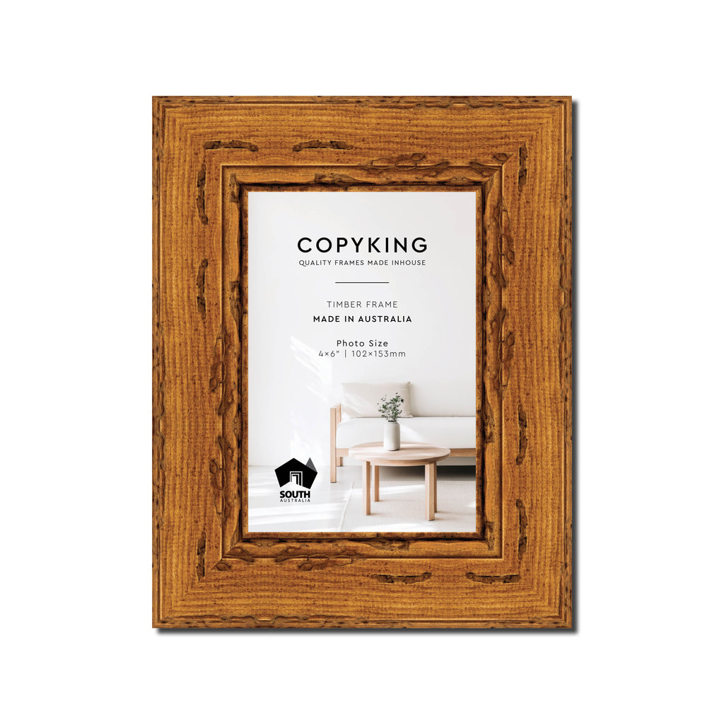 Light Walnut 43mm Wood Photo Frame - 4" x 6" (102mm x 153mm)