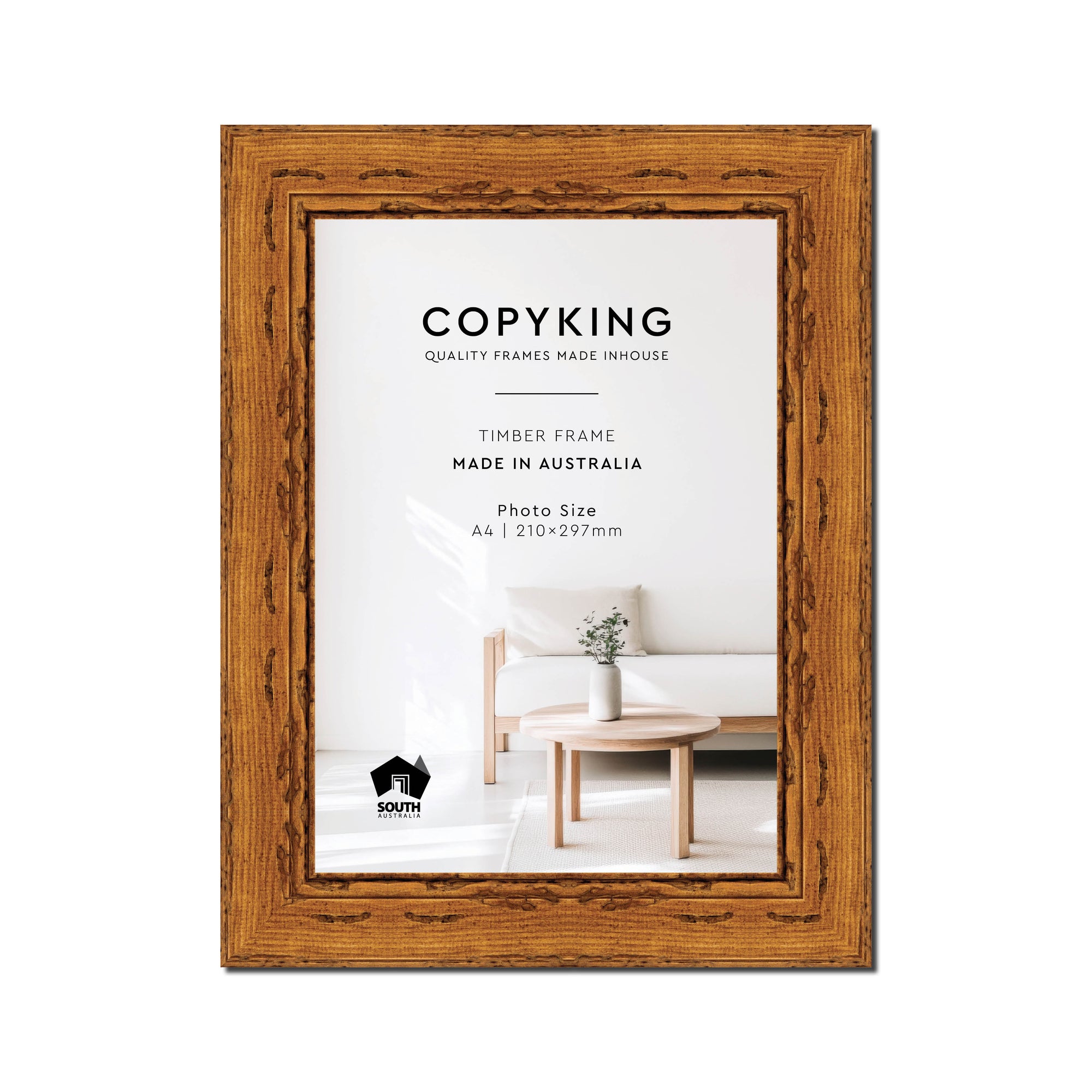 Light Walnut 43mm Wood Poster Frame - A4 (210mm x 297mm)