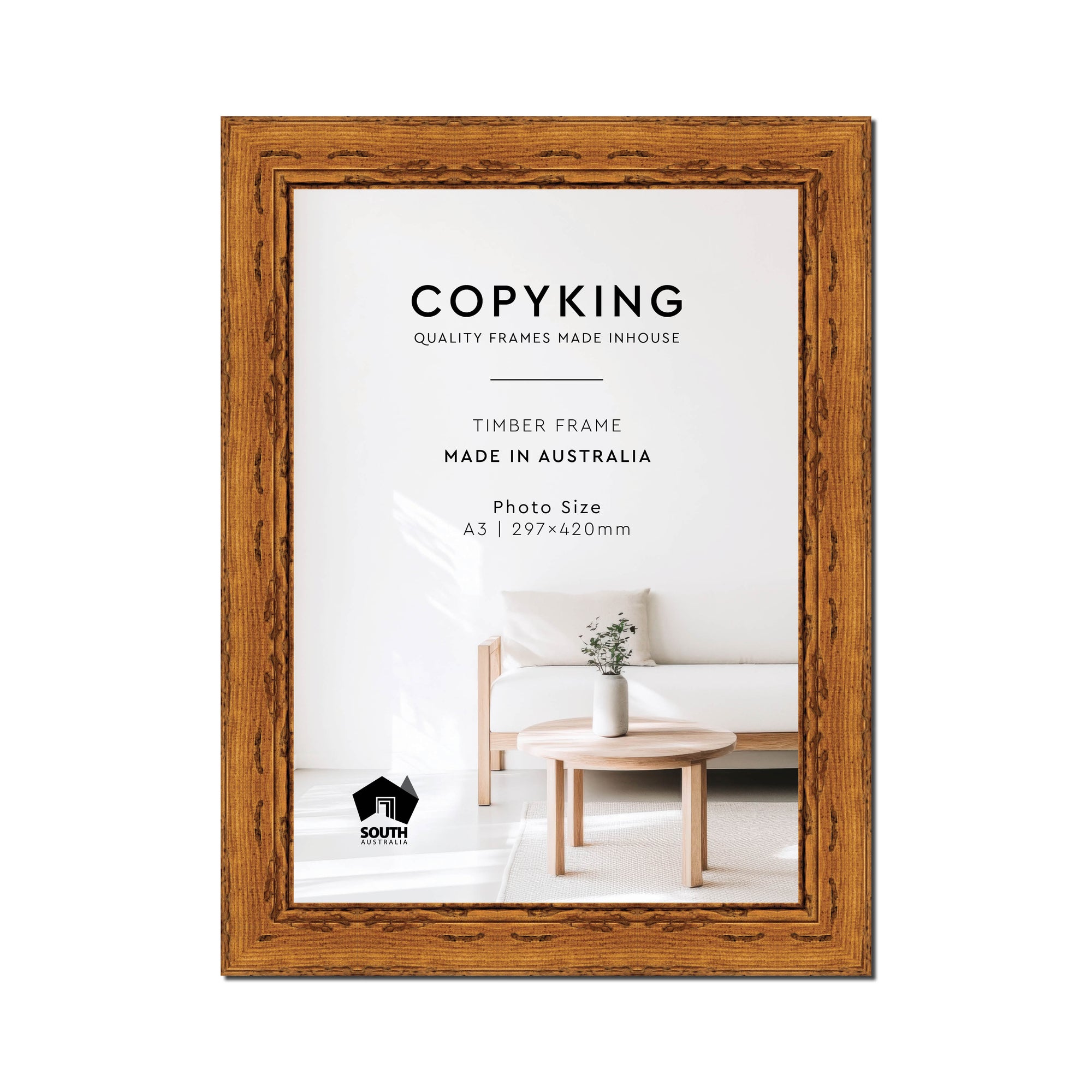 Light Walnut 43mm Wood Poster Frame - A3 (297mm x 420mm)
