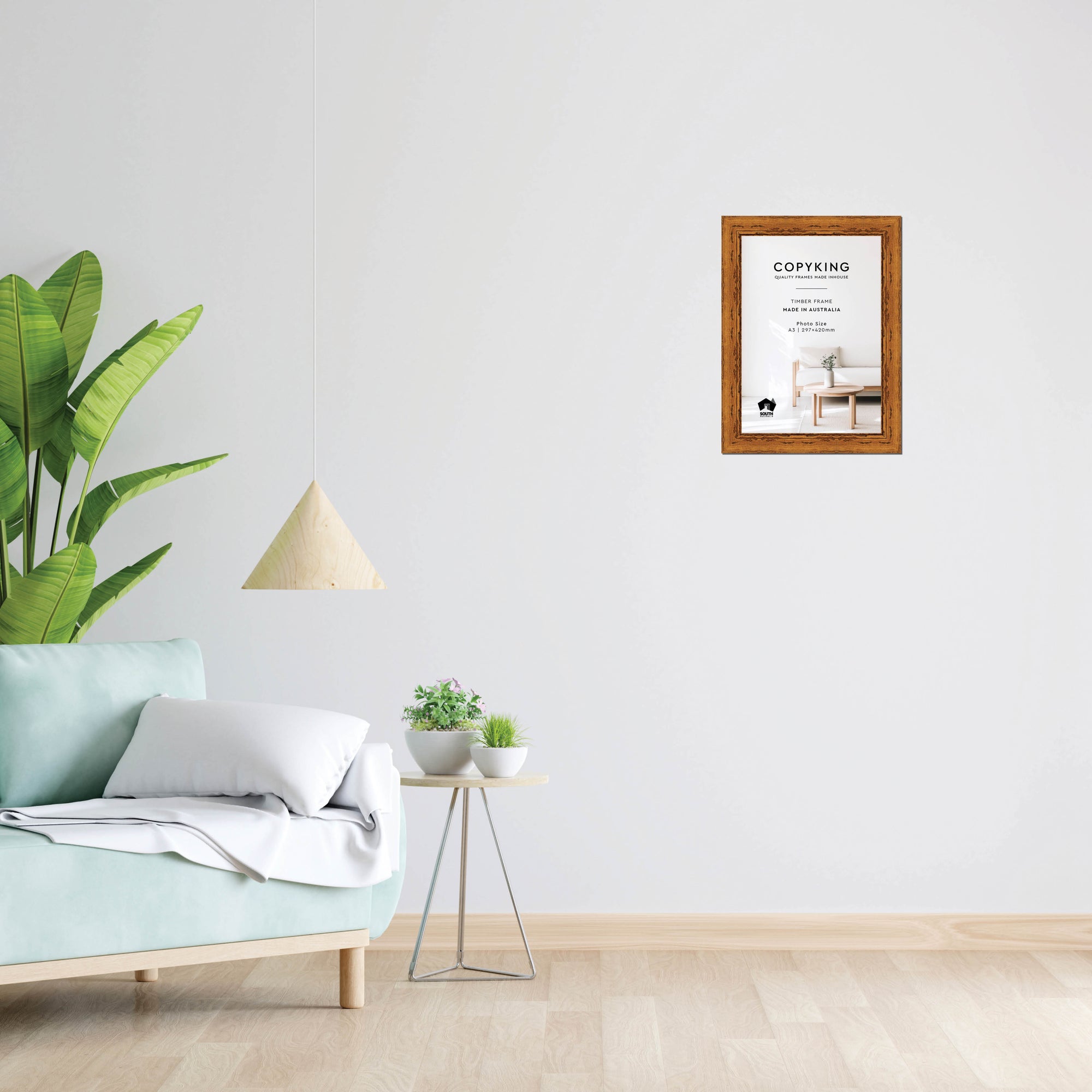 Light Walnut 43mm Wood Poster Frame - A3 (297mm x 420mm)