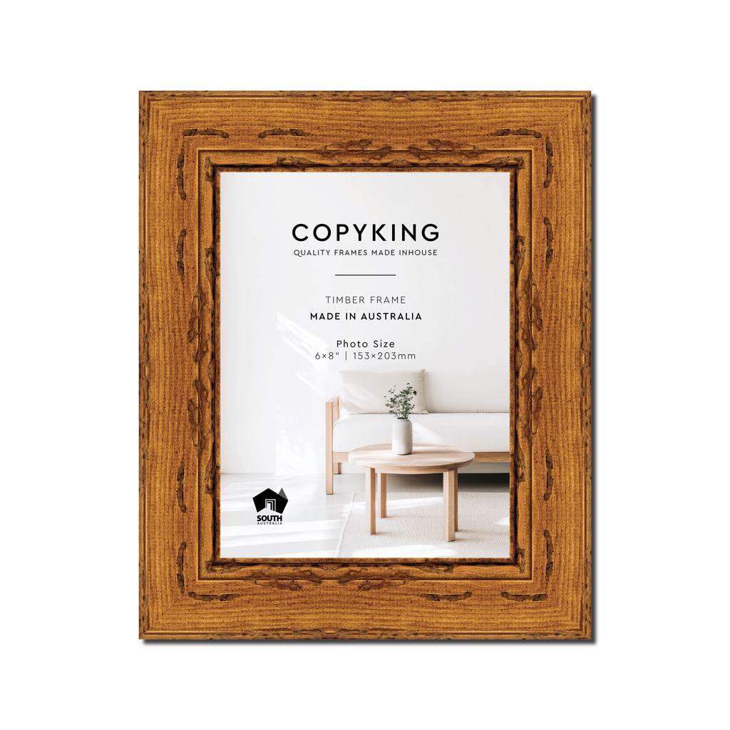 Light Walnut 43mm Wood Photo Frame - 6" x 8" (153mm x 203mm)