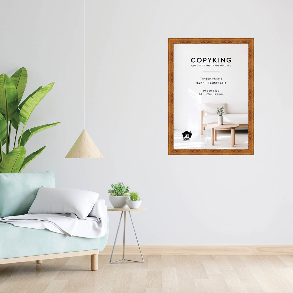 Light Walnut 43mm Wood Poster Frame - A1 (594mm x 840mm)