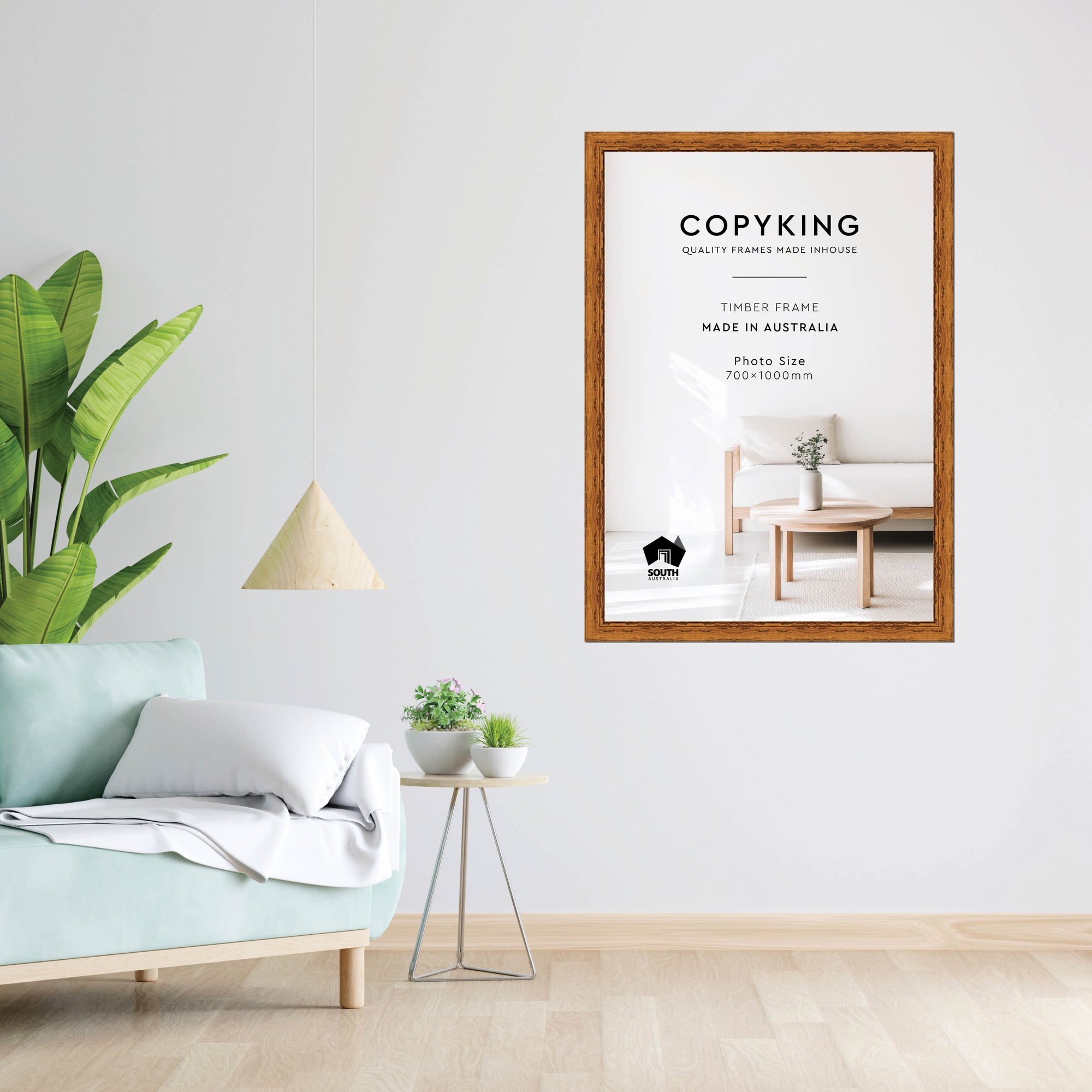 Light Walnut 43mm Wood Poster Frame - 70cm x 100cm