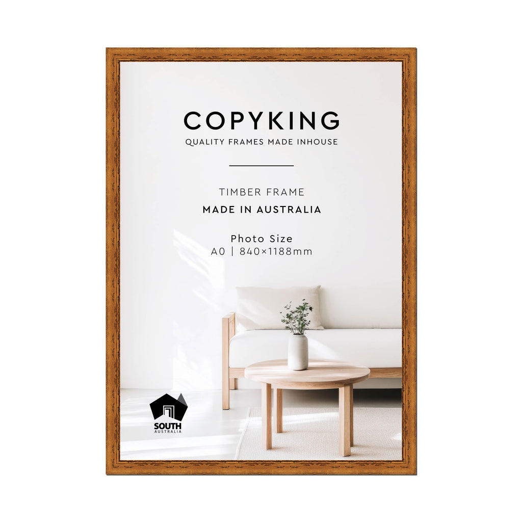 Light Walnut 43mm Wood Poster Frame - A0 (840mm x 1188mm)