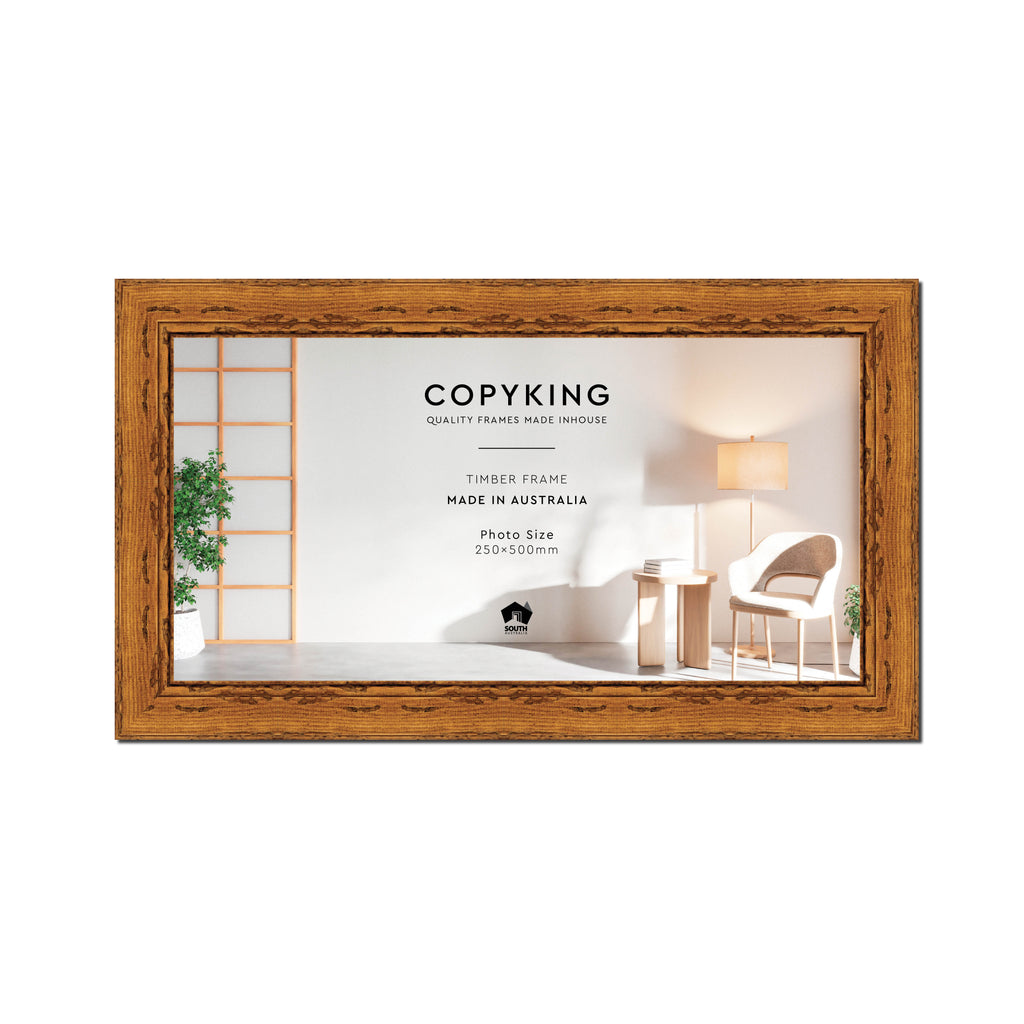 Light Walnut 43mm Wood Panoramic Photo Frame - 25cm x 50cm