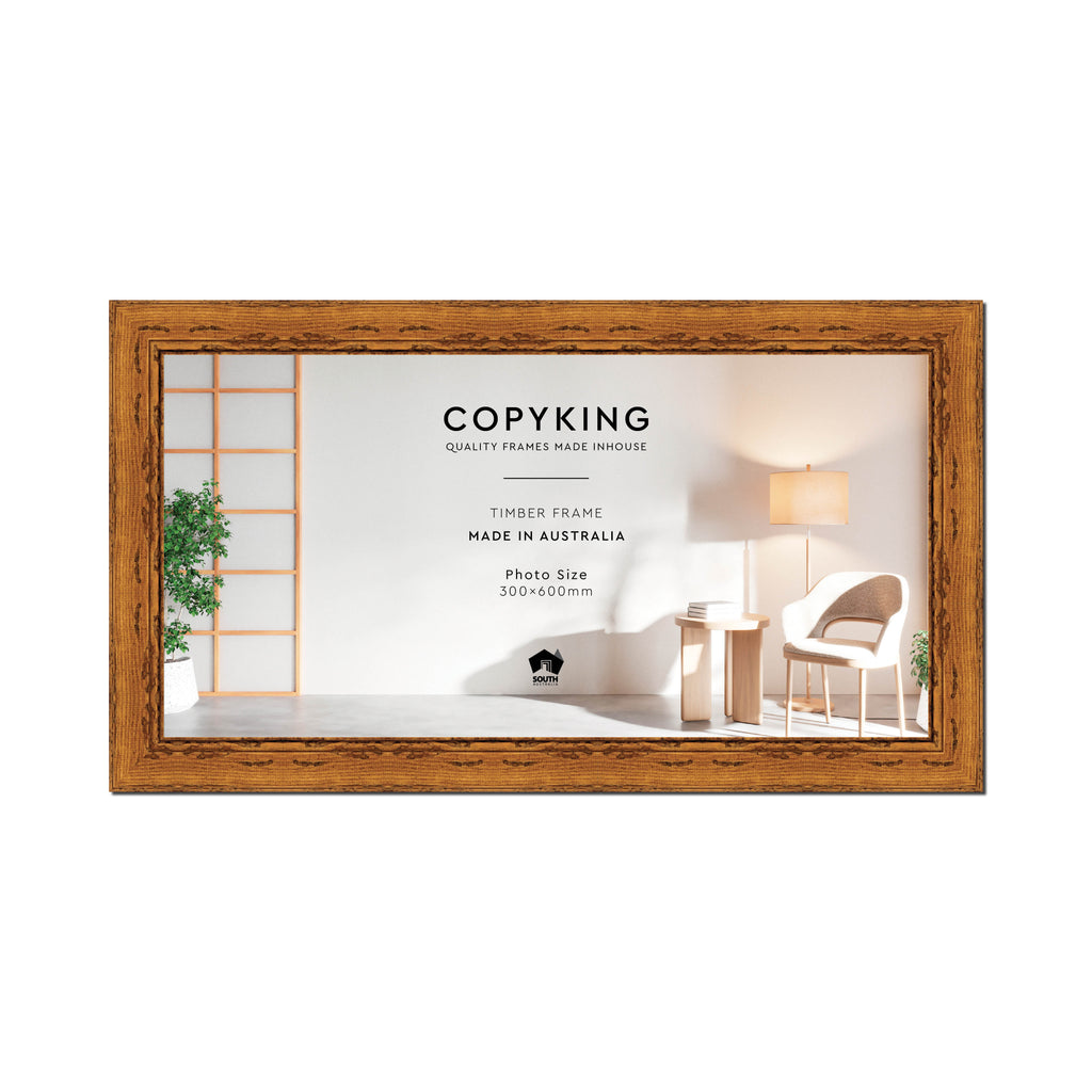 Light Walnut 43mm Wood Panoramic Photo Frame - 30cm x 60cm