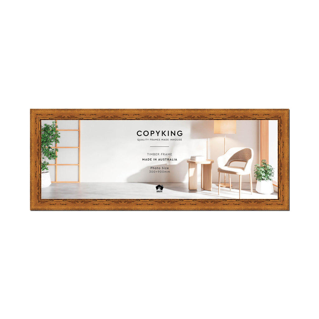 Light Walnut 43mm Wood Panoramic Photo Frame - 30cm x 90cm