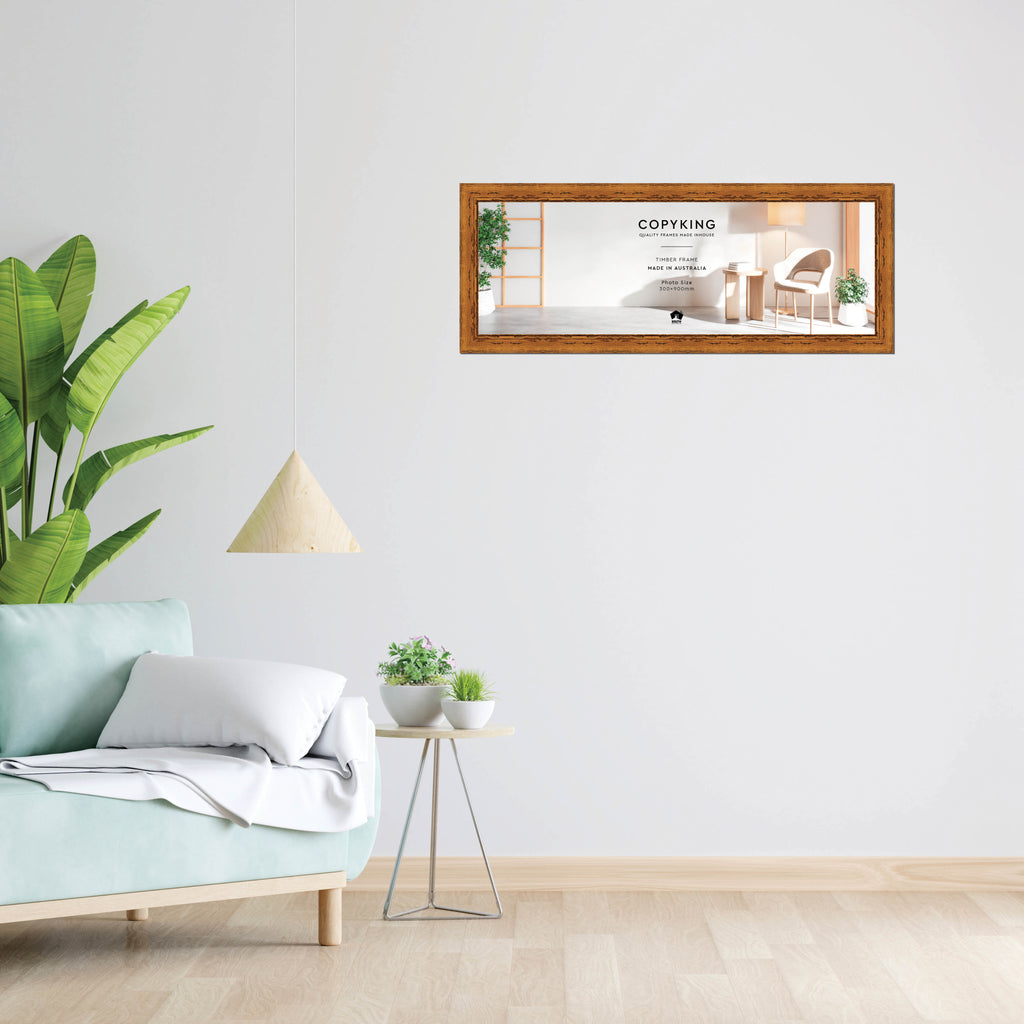 Light Walnut 43mm Wood Panoramic Photo Frame - 30cm x 90cm