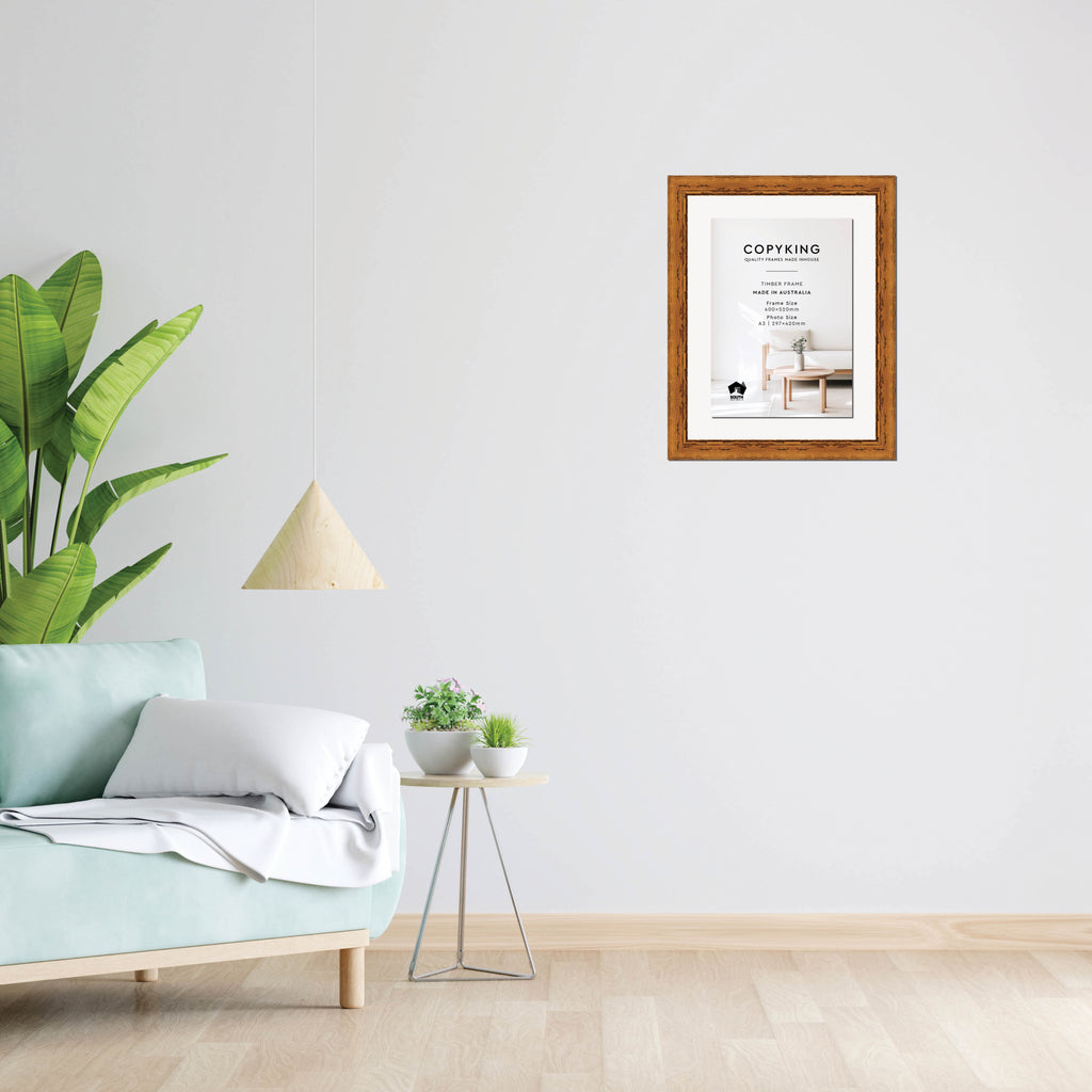 Light Walnut 43mm Wood Certificate Frame - 400mm x 520mm - 1 Certificates (A3)