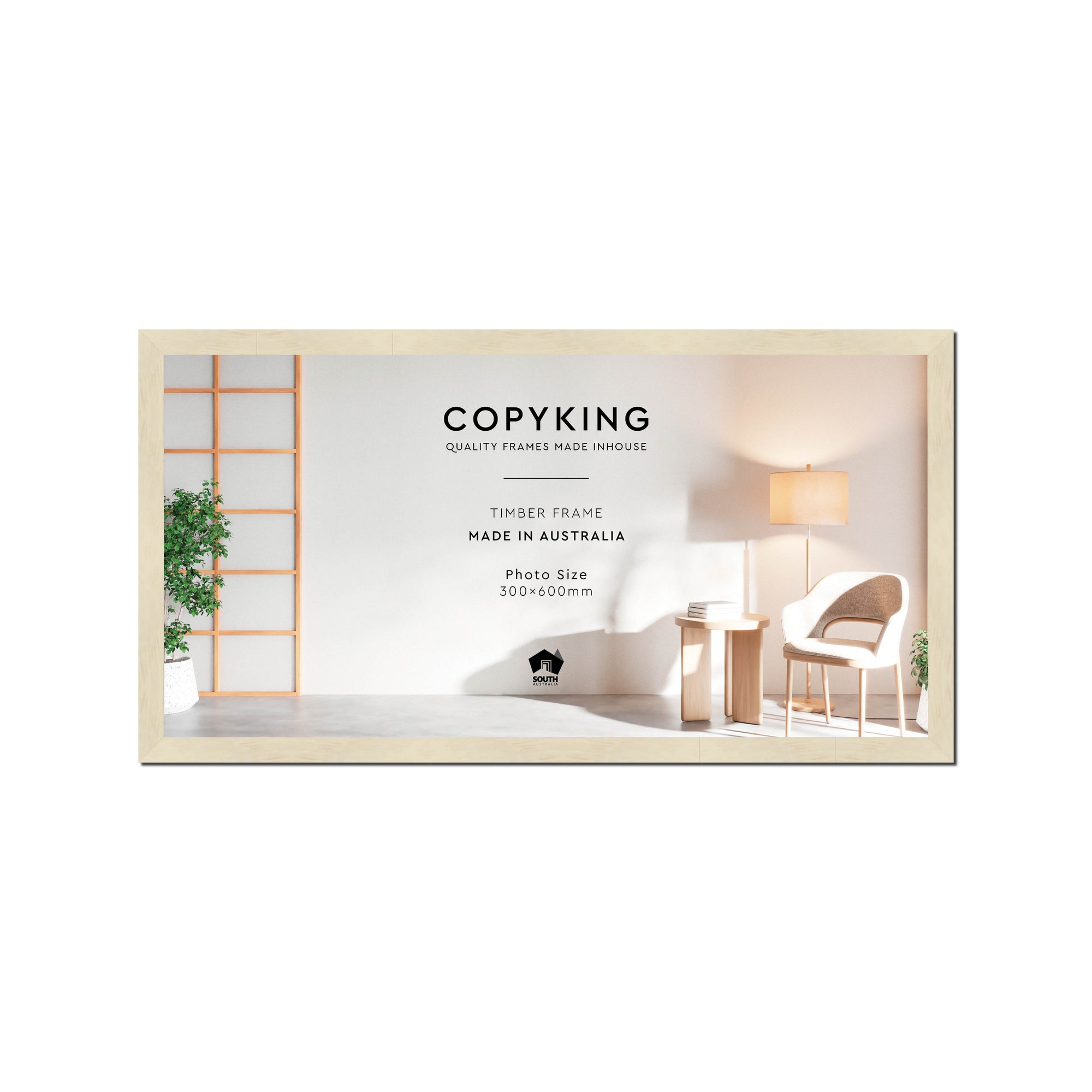 Lime Wash 20mm Wood Panoramic Photo Frame - 30cm x 60cm