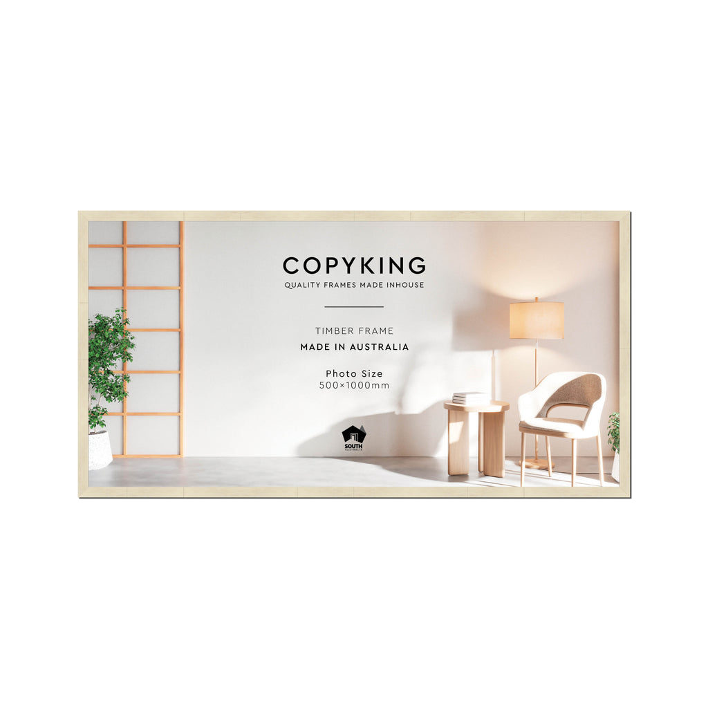 Lime Wash 20mm Wood Panoramic Photo Frame - 50cm x 100cm