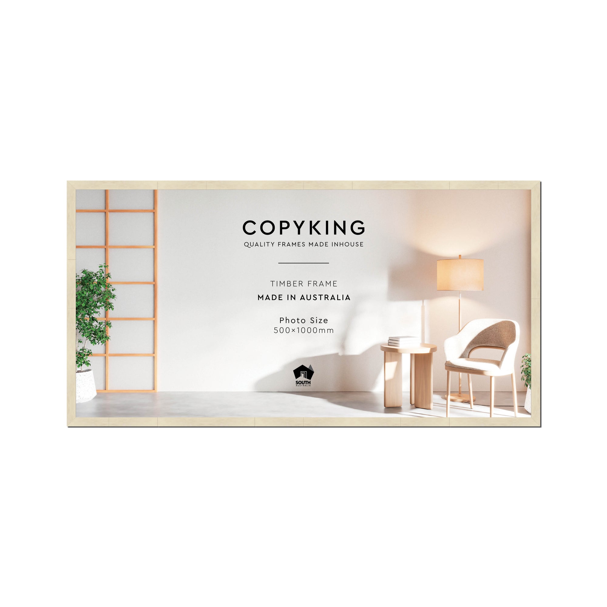 Lime Wash 20mm Wood Panoramic Photo Frame - 50cm x 100cm