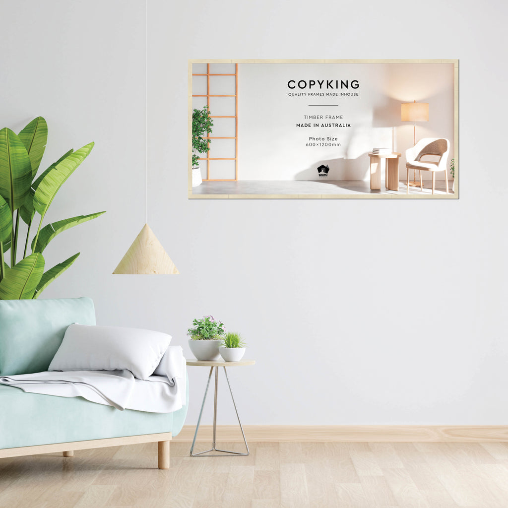 Lime Wash 20mm Wood Panoramic Photo Frame - 60cm x 120cm