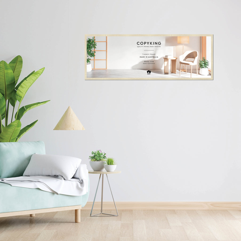 Lime Wash 20mm Wood Panoramic Photo Frame - 40cm x 120cm