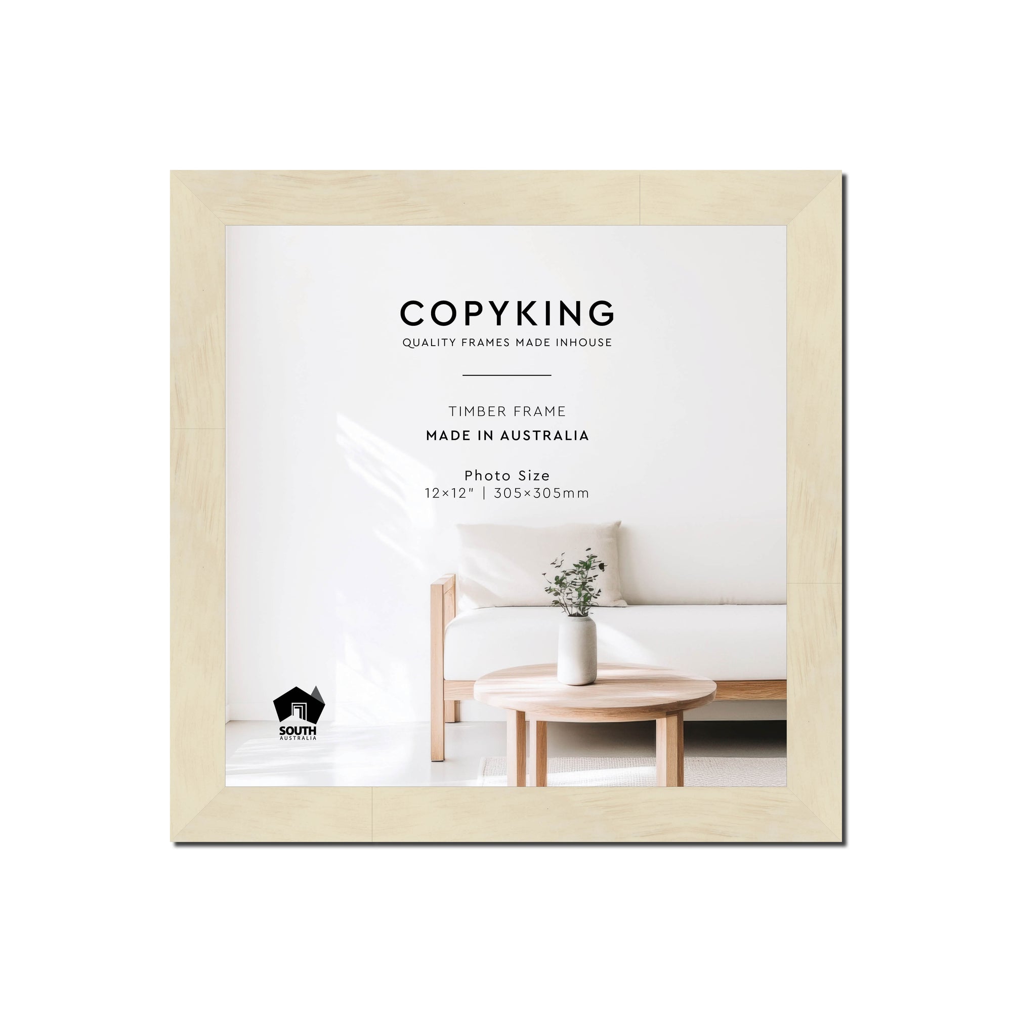 Lime Wash 30mm Wood Square Photo Frame - 12" x 12" (305mm x 305mm)