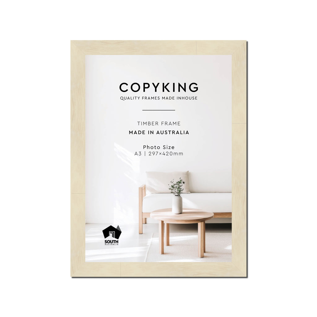 Lime Wash 30mm Wood Poster Frame - A3 (297mm x 420mm)