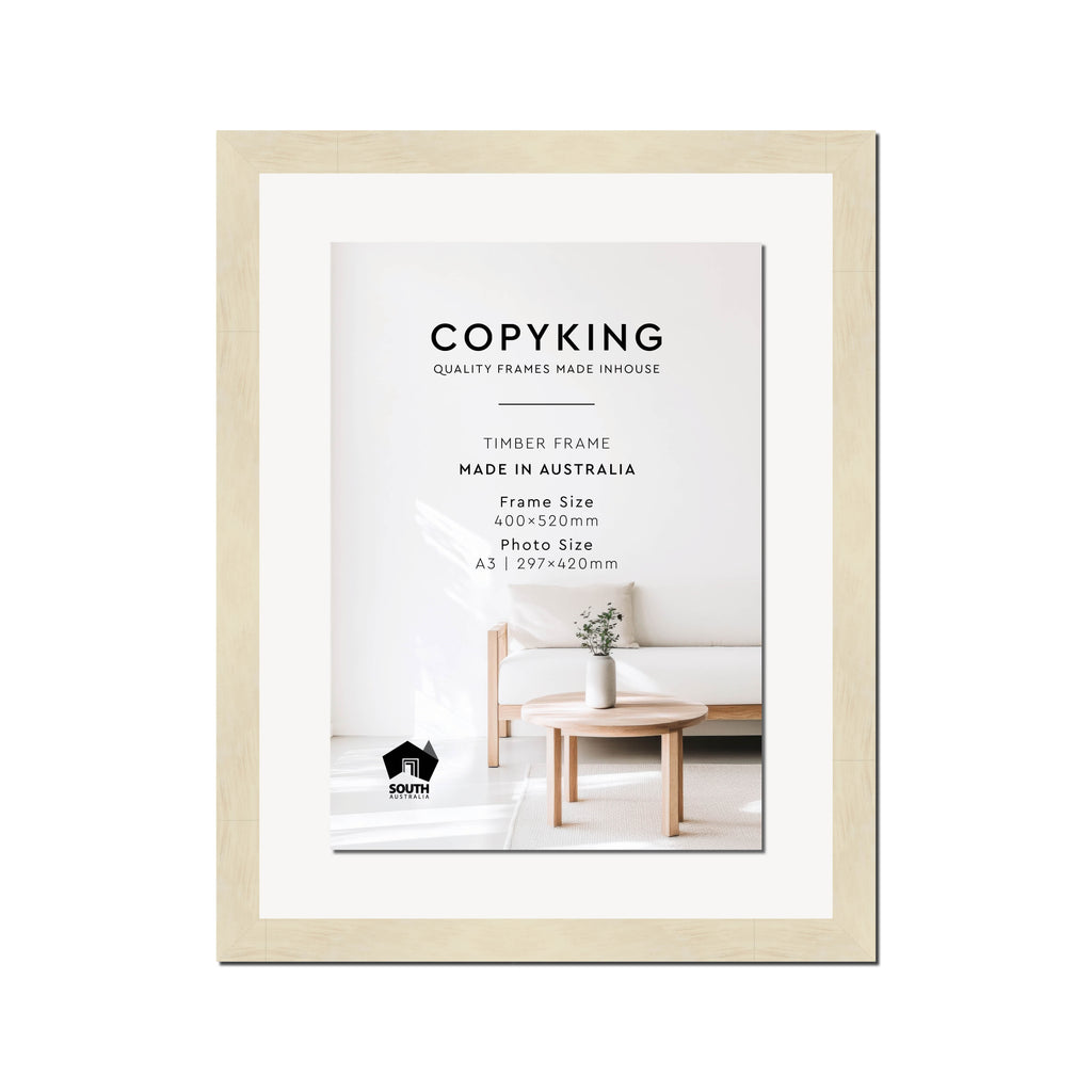 Lime Wash 30mm Wood Certificate Frame - 400mm x 520mm - 1 Certificates (A3)