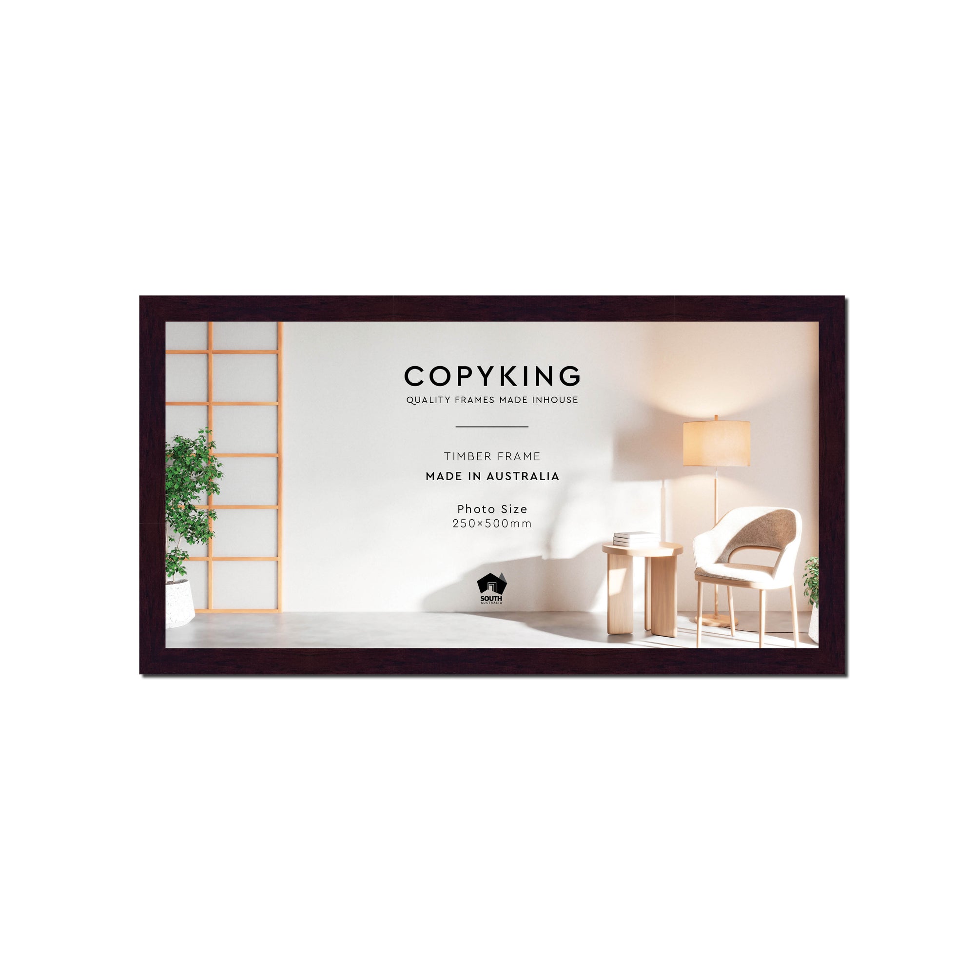 Mahogany 20mm Wood Panoramic Photo Frame - 25cm x 50cm