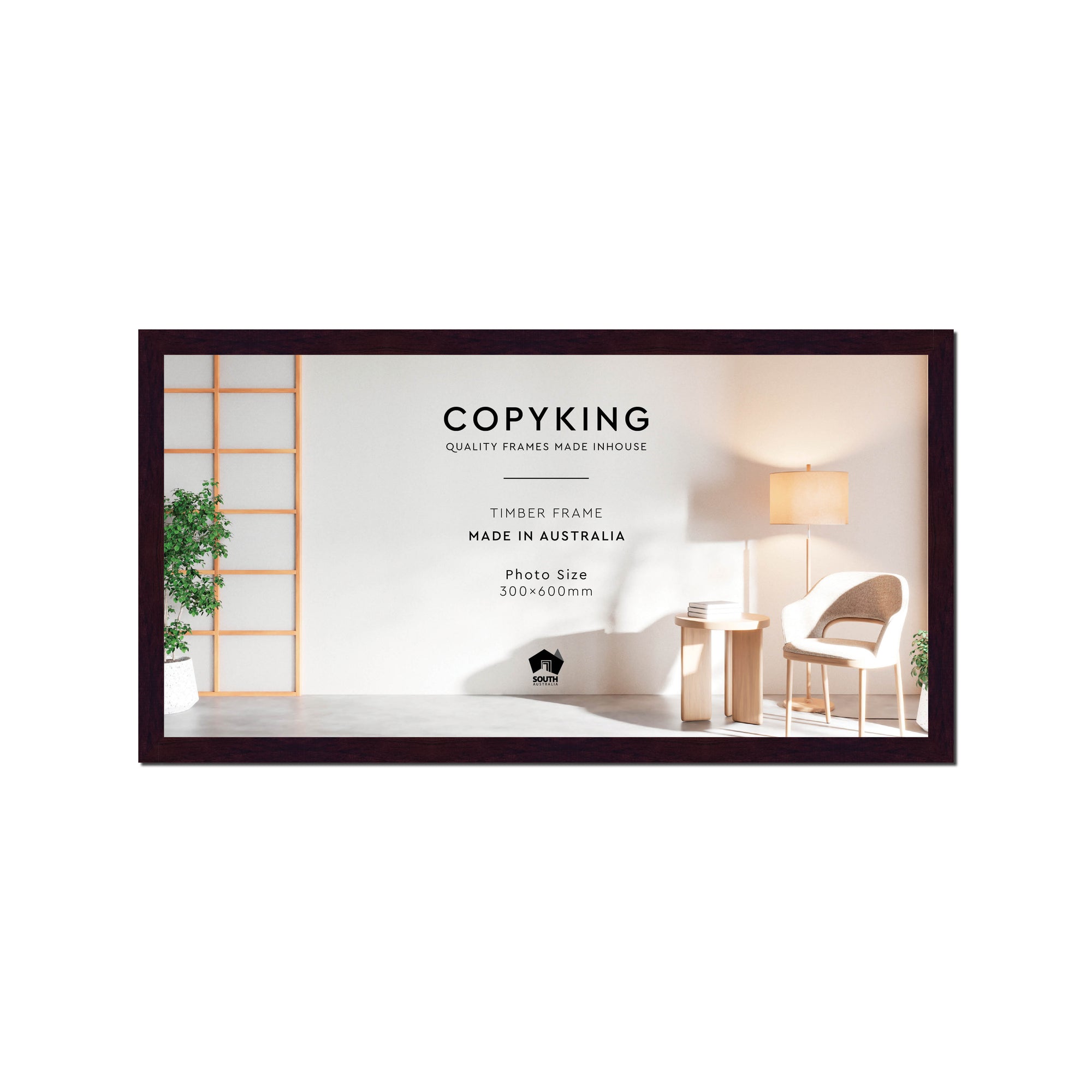 Mahogany 20mm Wood Panoramic Photo Frame - 30cm x 60cm
