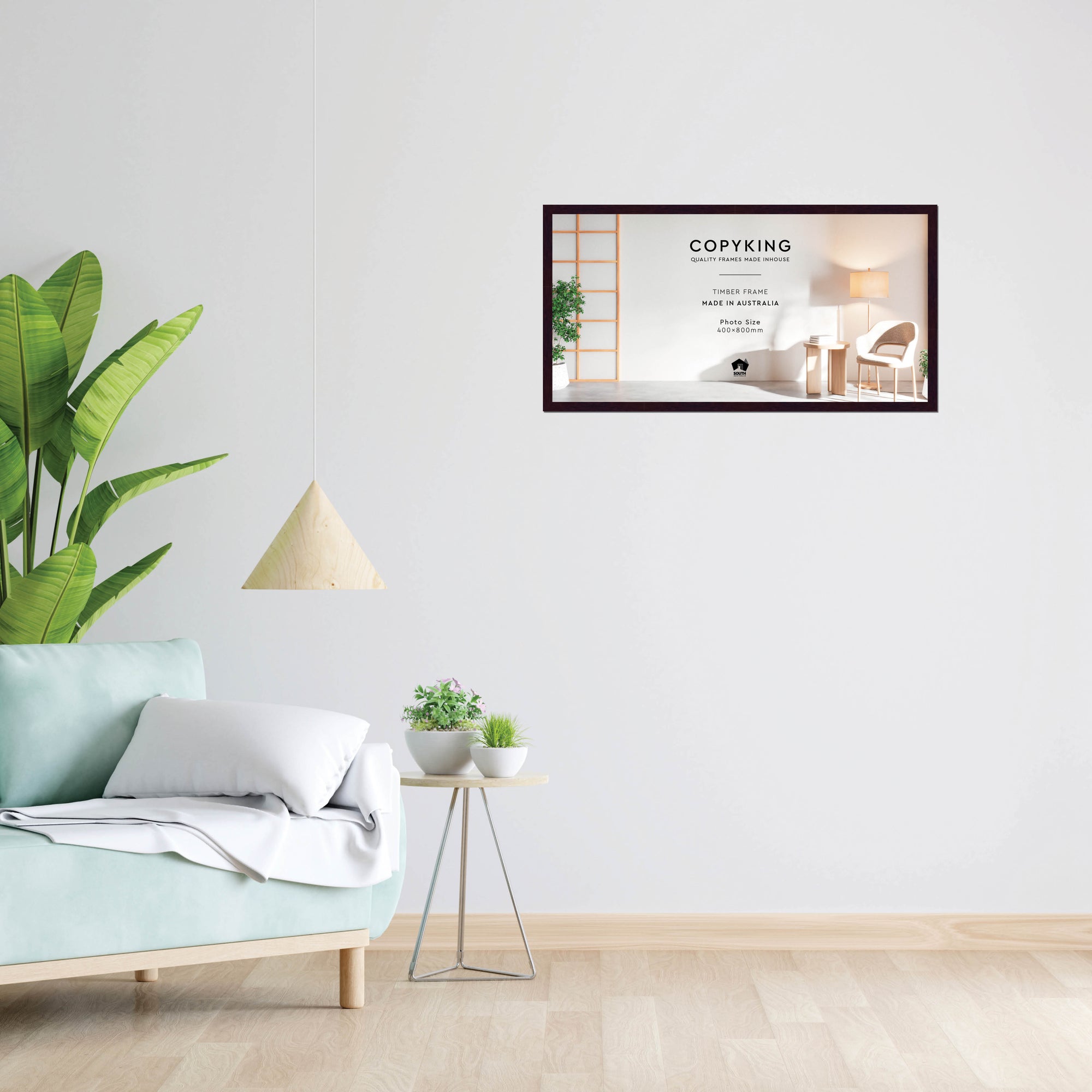 Mahogany 20mm Wood Panoramic Photo Frame - 40cm x 80cm