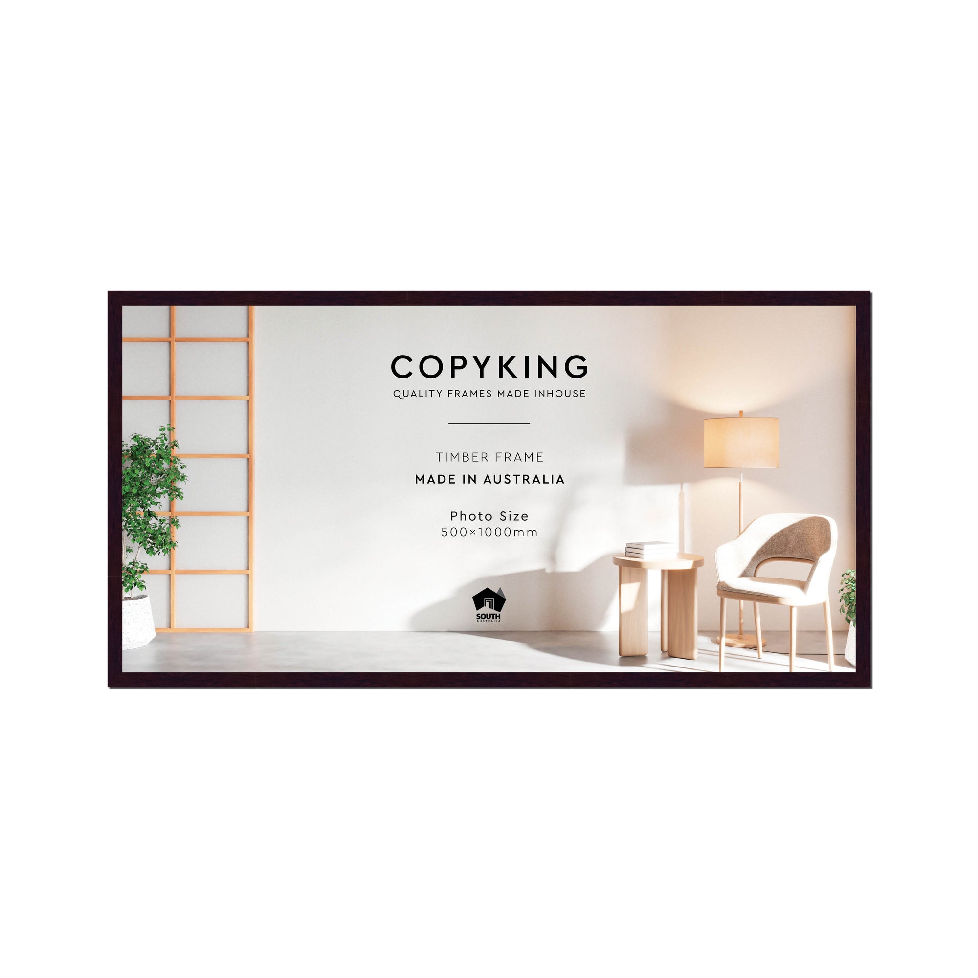 Mahogany 20mm Wood Panoramic Photo Frame - 50cm x 100cm