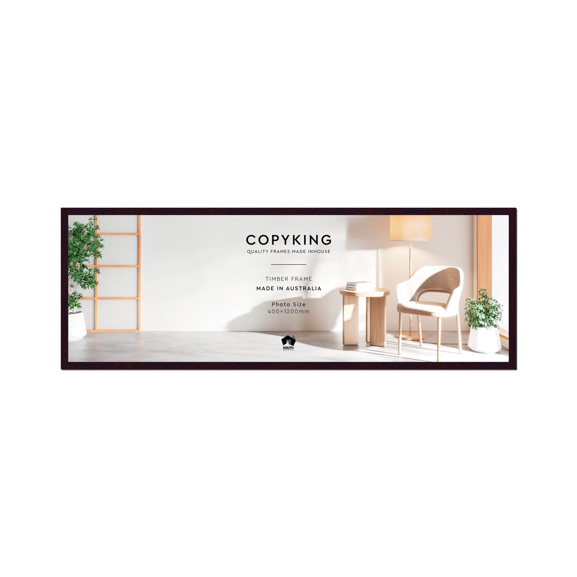 Mahogany 20mm Wood Panoramic Photo Frame - 40cm x 120cm