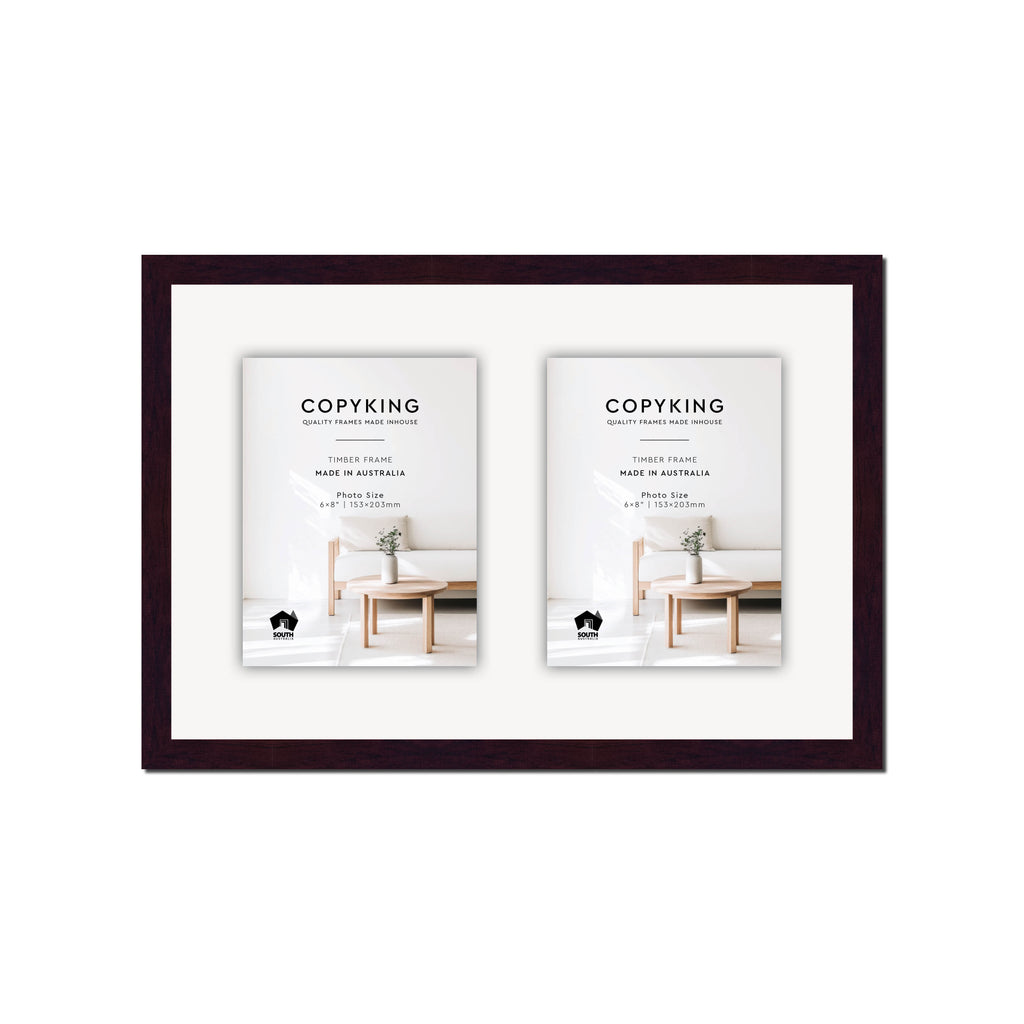 Mahogany 20mm Wood Collage Photo Frame - 12" x 18" - 2 Photos (6" x 8")