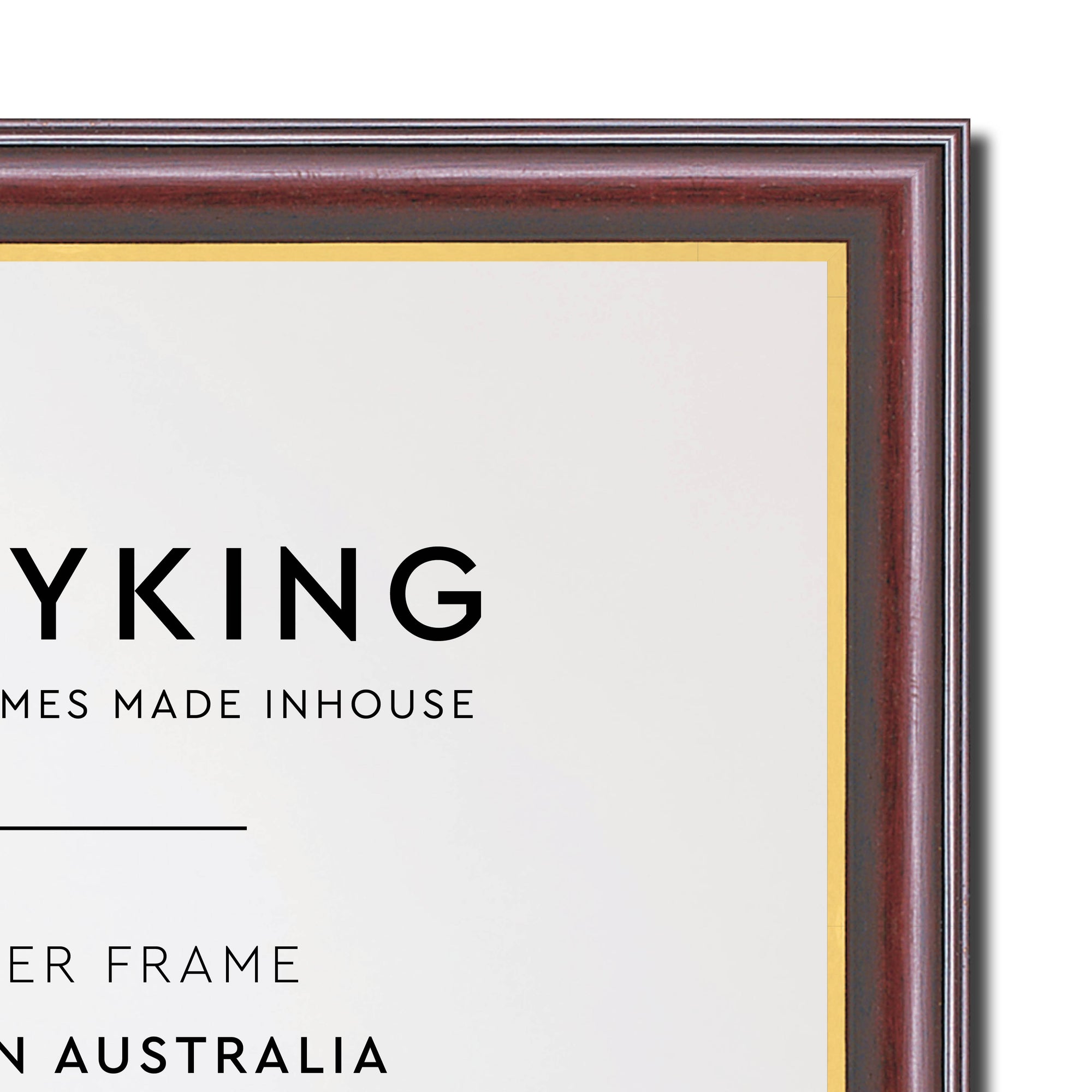 Mahogany/Gold 20mm Wood Square Photo Frame - 6" x 6" (153mm x 153mm)
