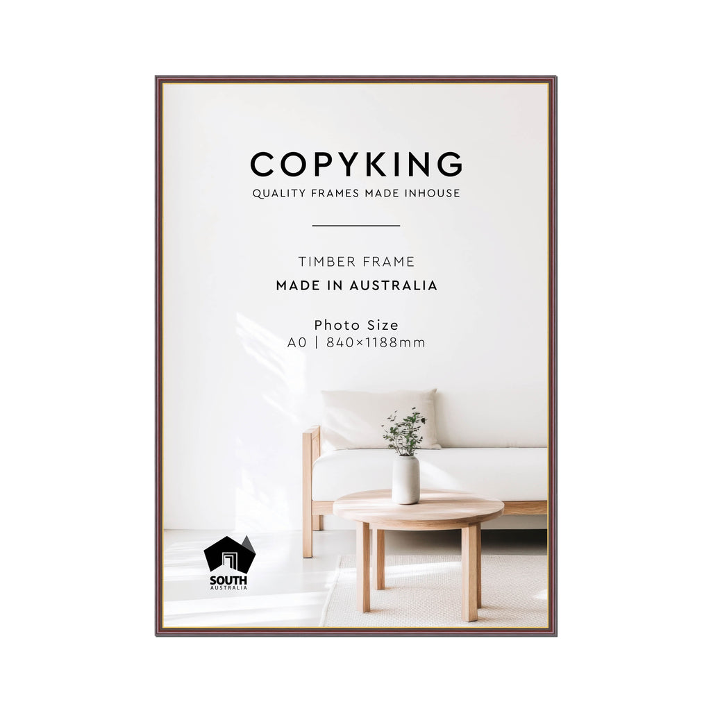 Mahogany/Gold 20mm Wood Poster Frame - A0 (840mm x 1188mm)