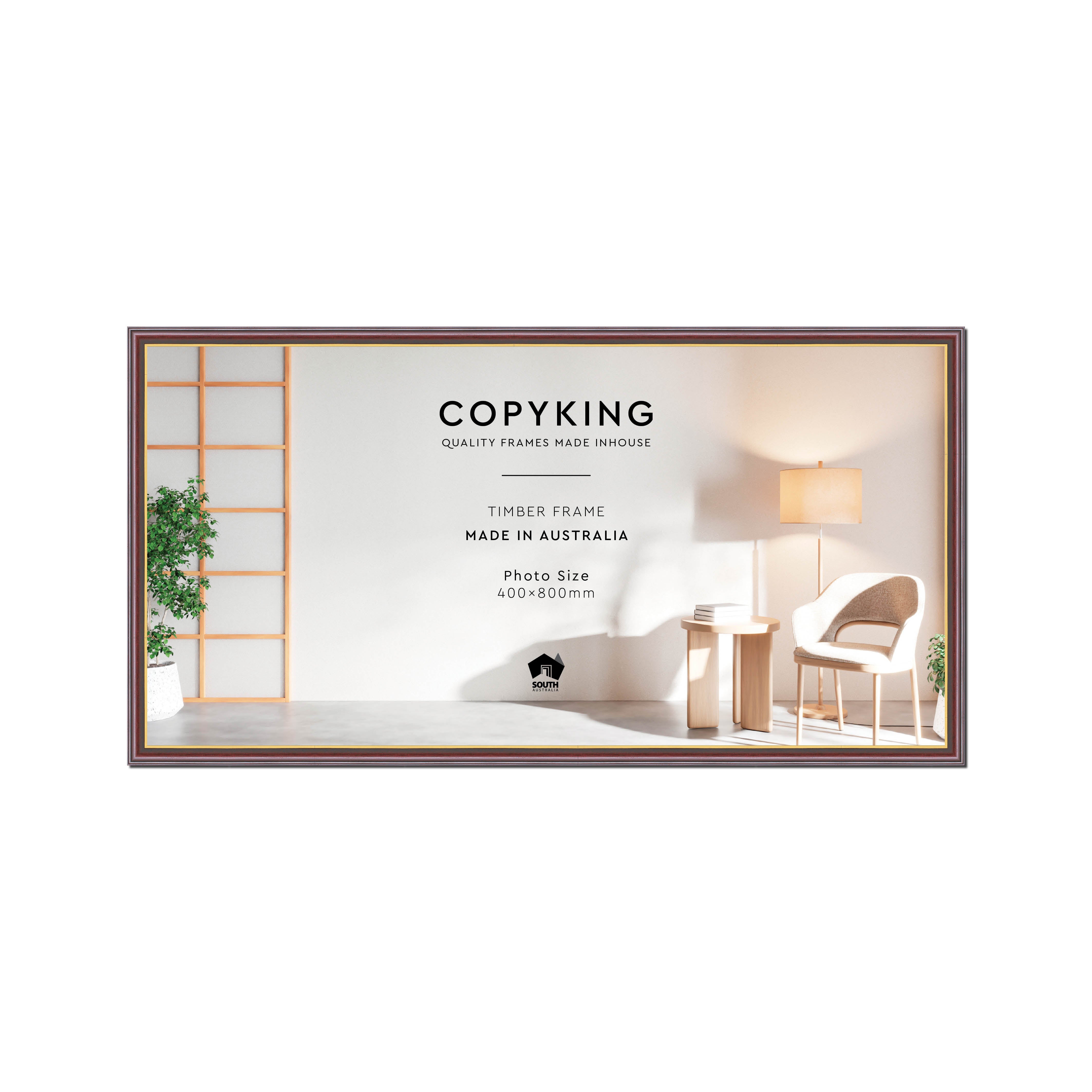 Mahogany/Gold 20mm Wood Panoramic Photo Frame - 40cm x 80cm – Copyking