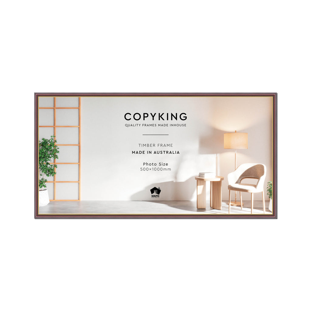 Mahogany/Gold 20mm Wood Panoramic Photo Frame - 50cm x 100cm