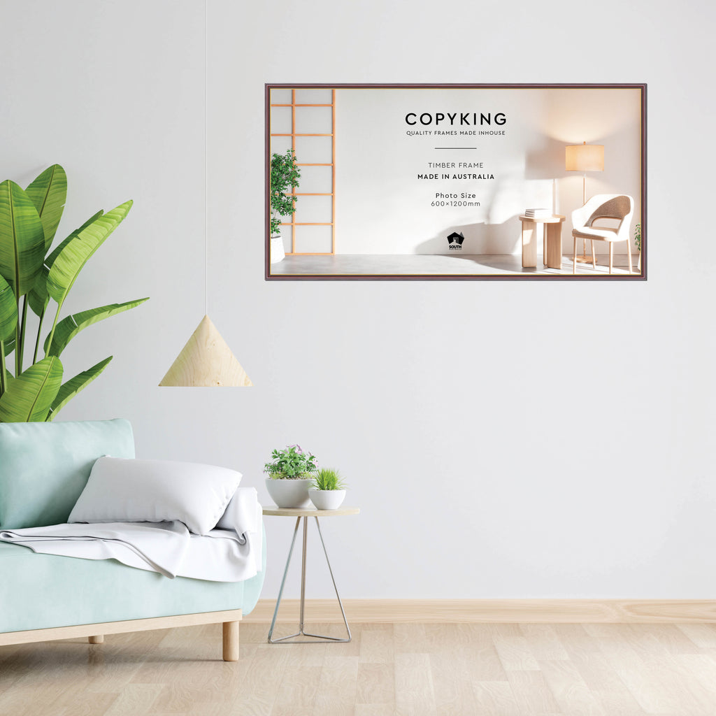 Mahogany/Gold 20mm Wood Panoramic Photo Frame - 60cm x 120cm