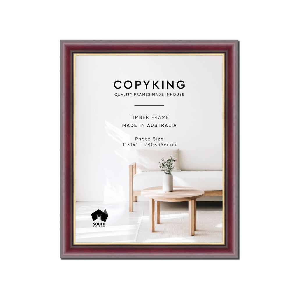 Mahogany/Gold 30mm Wood Photo Frame - 11" x 14" (280mm x 356mm)
