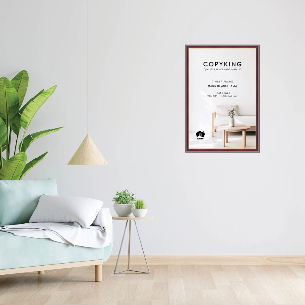 Mahogany/Gold 30mm Wood Photo Frame - 20" x 30" (508mm x 762mm)