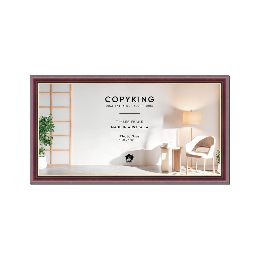Mahogany/Gold 30mm Wood Panoramic Photo Frame - 30cm x 60cm