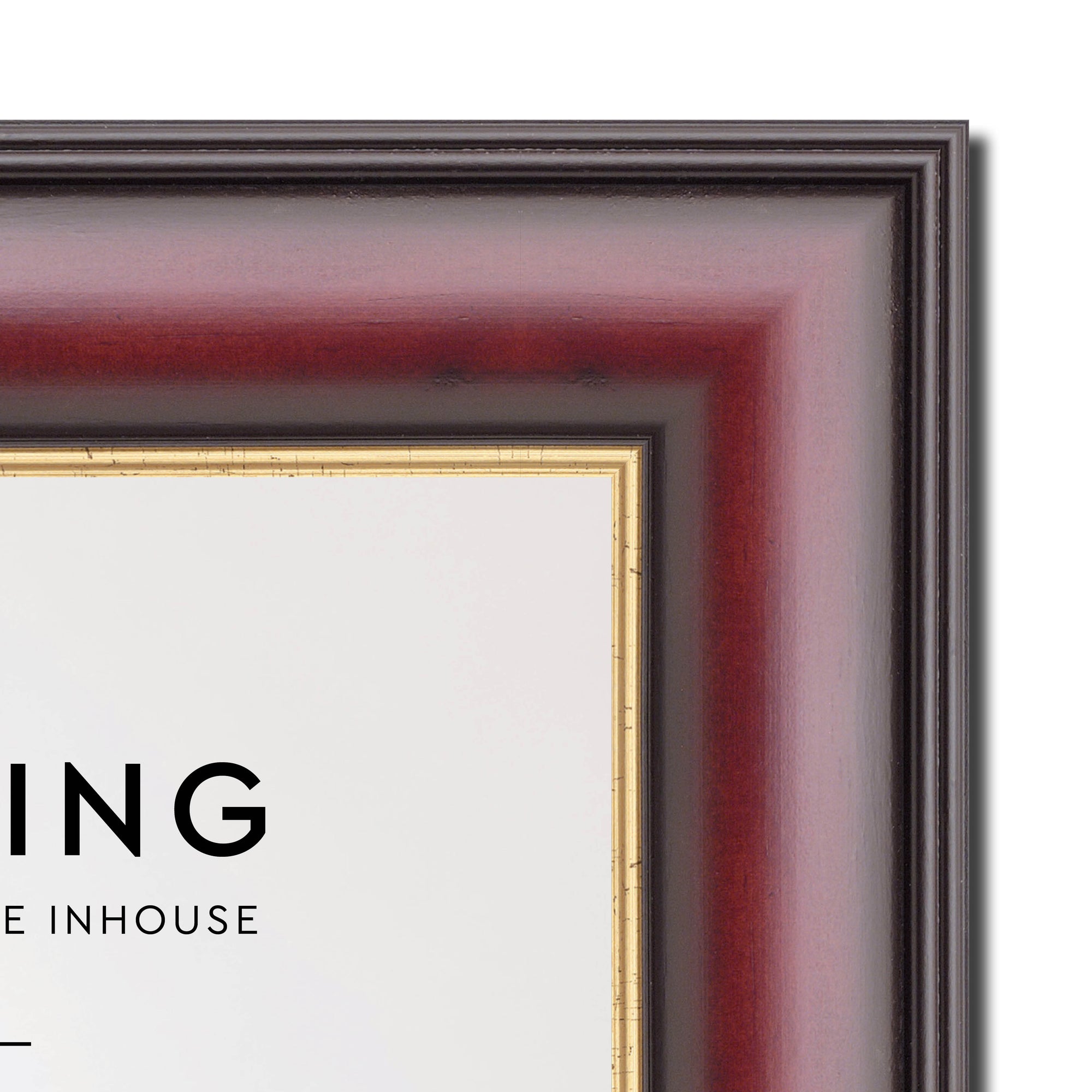 Mahogany/Gold 50mm Wood Poster Frame - A4 (210mm x 297mm)