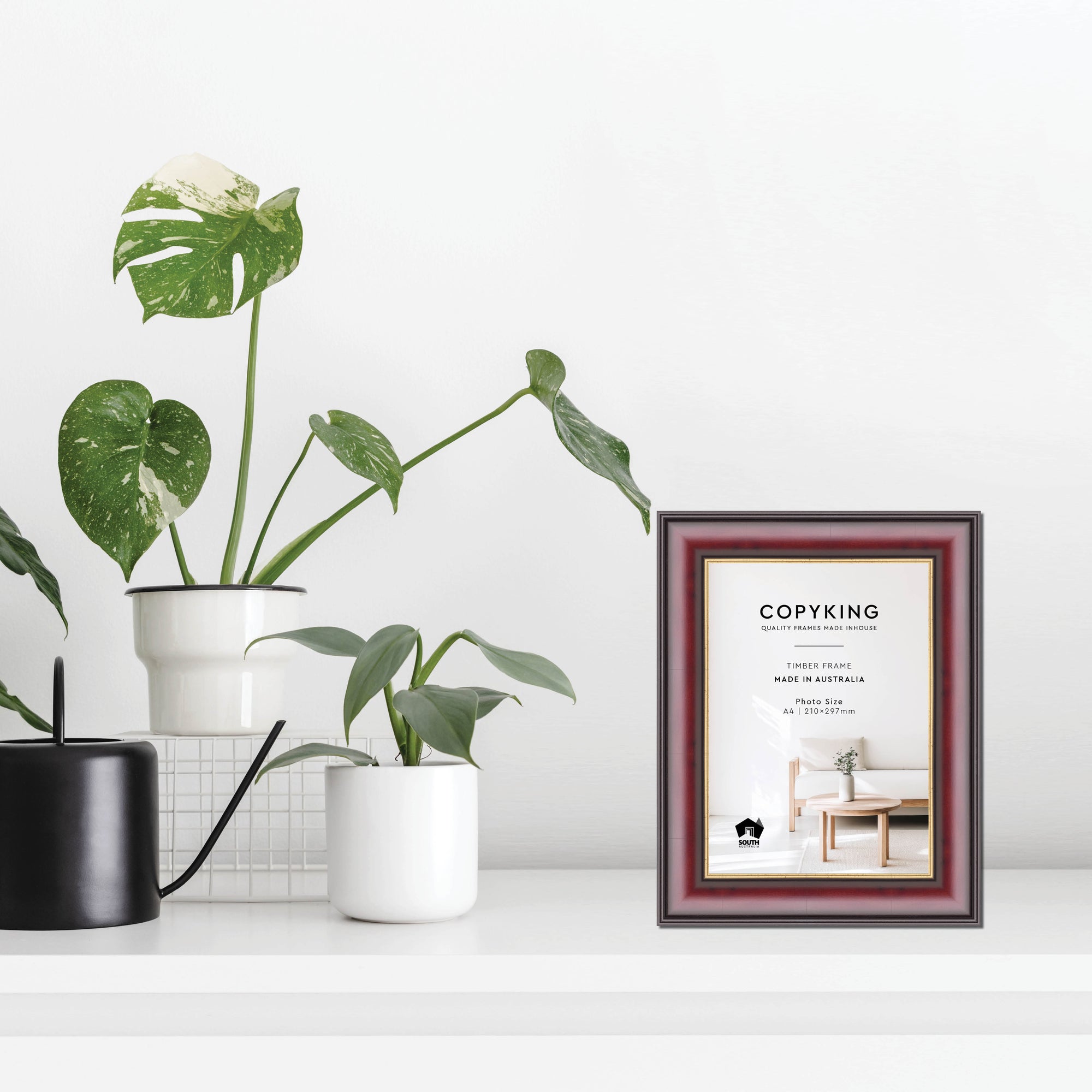 Mahogany/Gold 50mm Wood Poster Frame - A4 (210mm x 297mm)