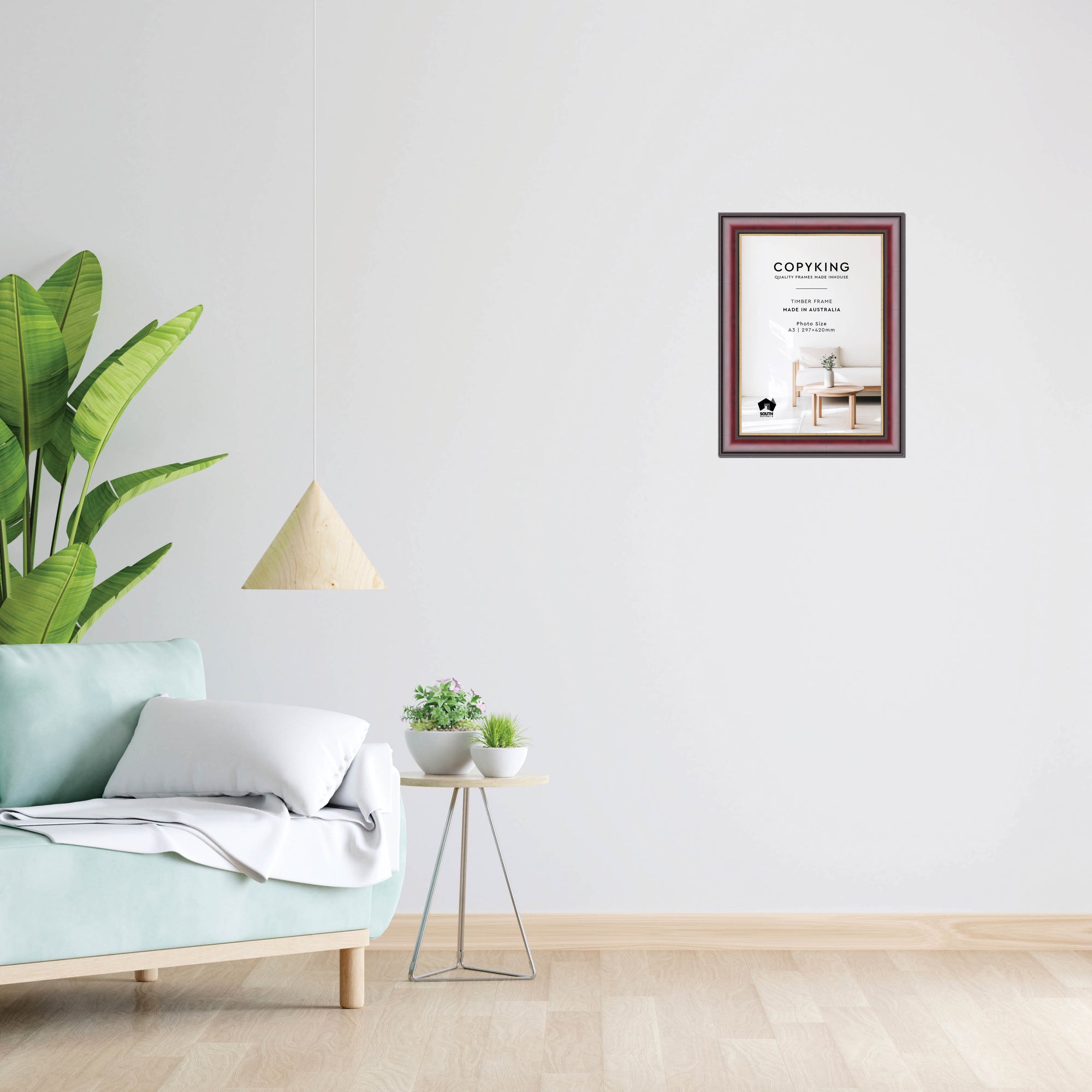 Mahogany/Gold 50mm Wood Poster Frame - A3 (297mm x 420mm)