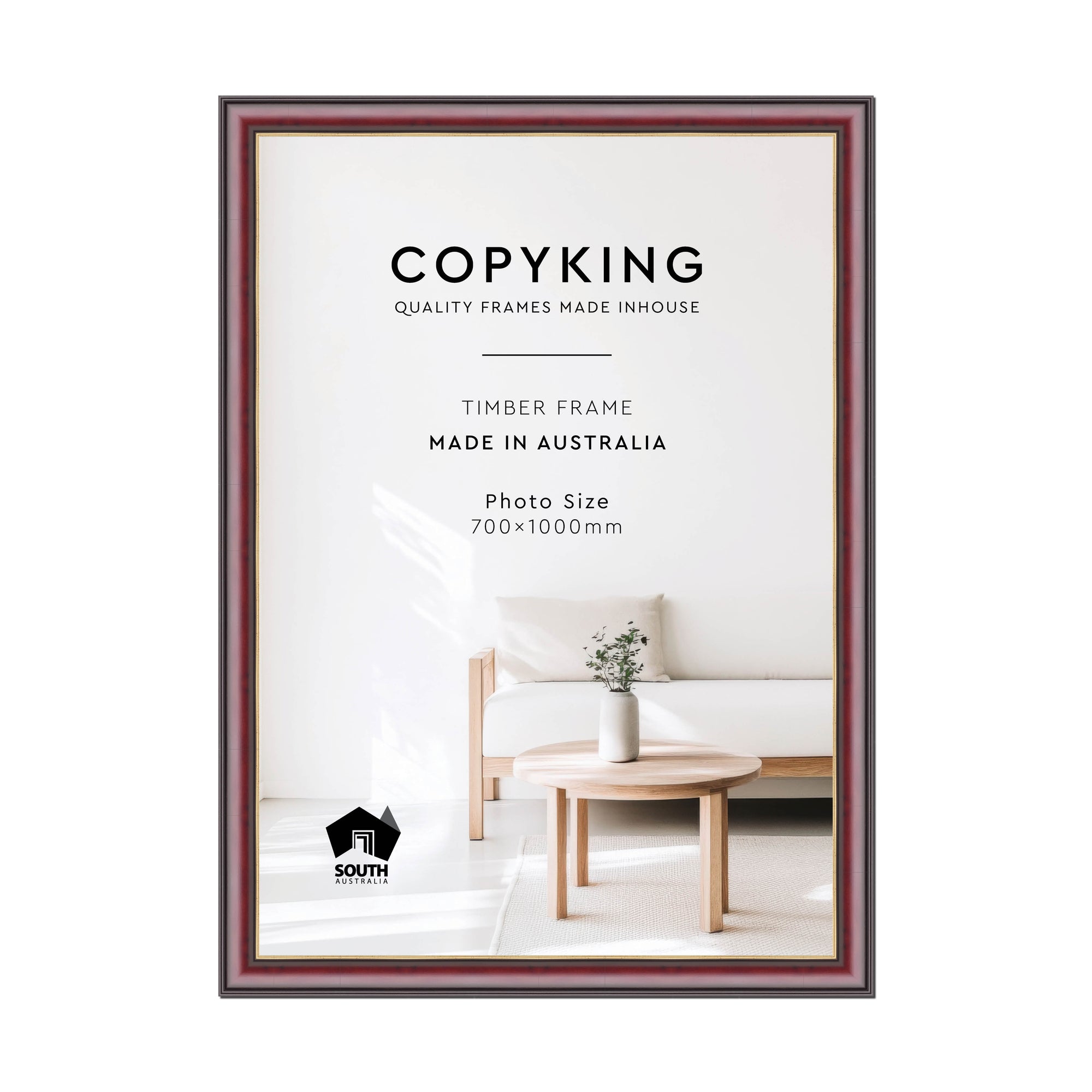 Mahogany/Gold 50mm Wood Poster Frame - 70cm x 100cm
