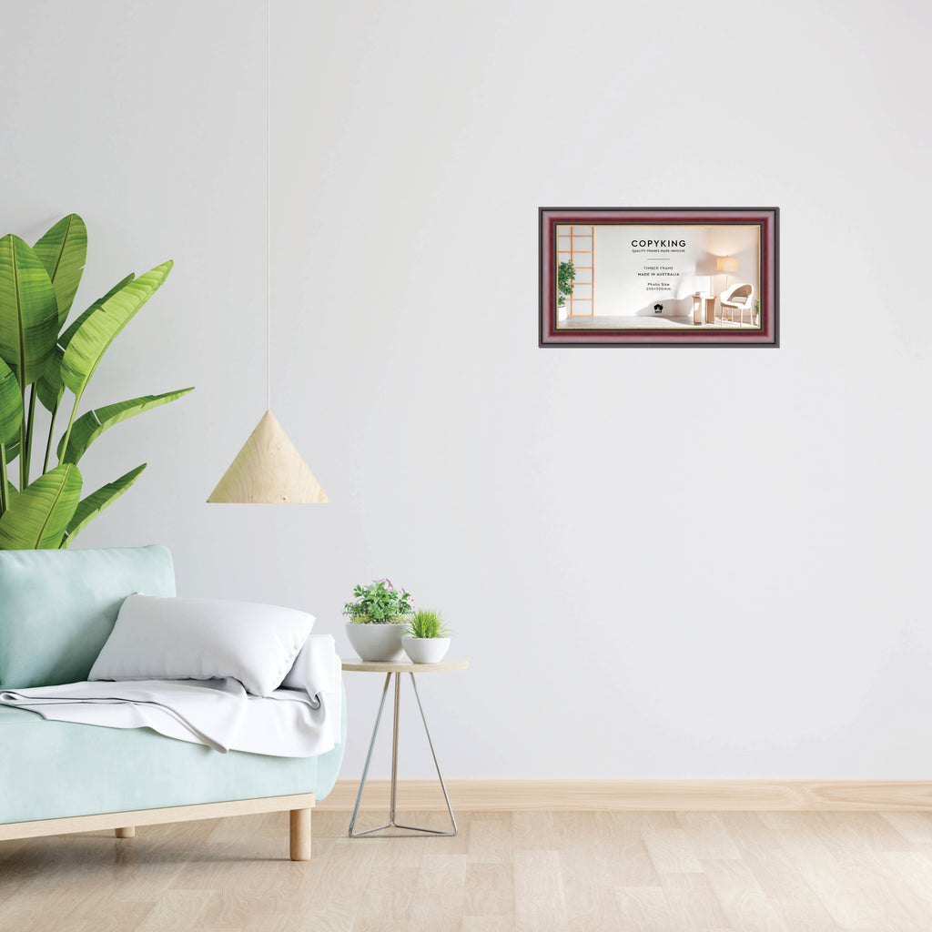 Mahogany/Gold 50mm Wood Panoramic Photo Frame - 25cm x 50cm