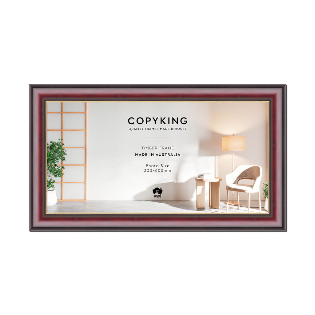 Mahogany/Gold 50mm Wood Panoramic Photo Frame - 30cm x 60cm