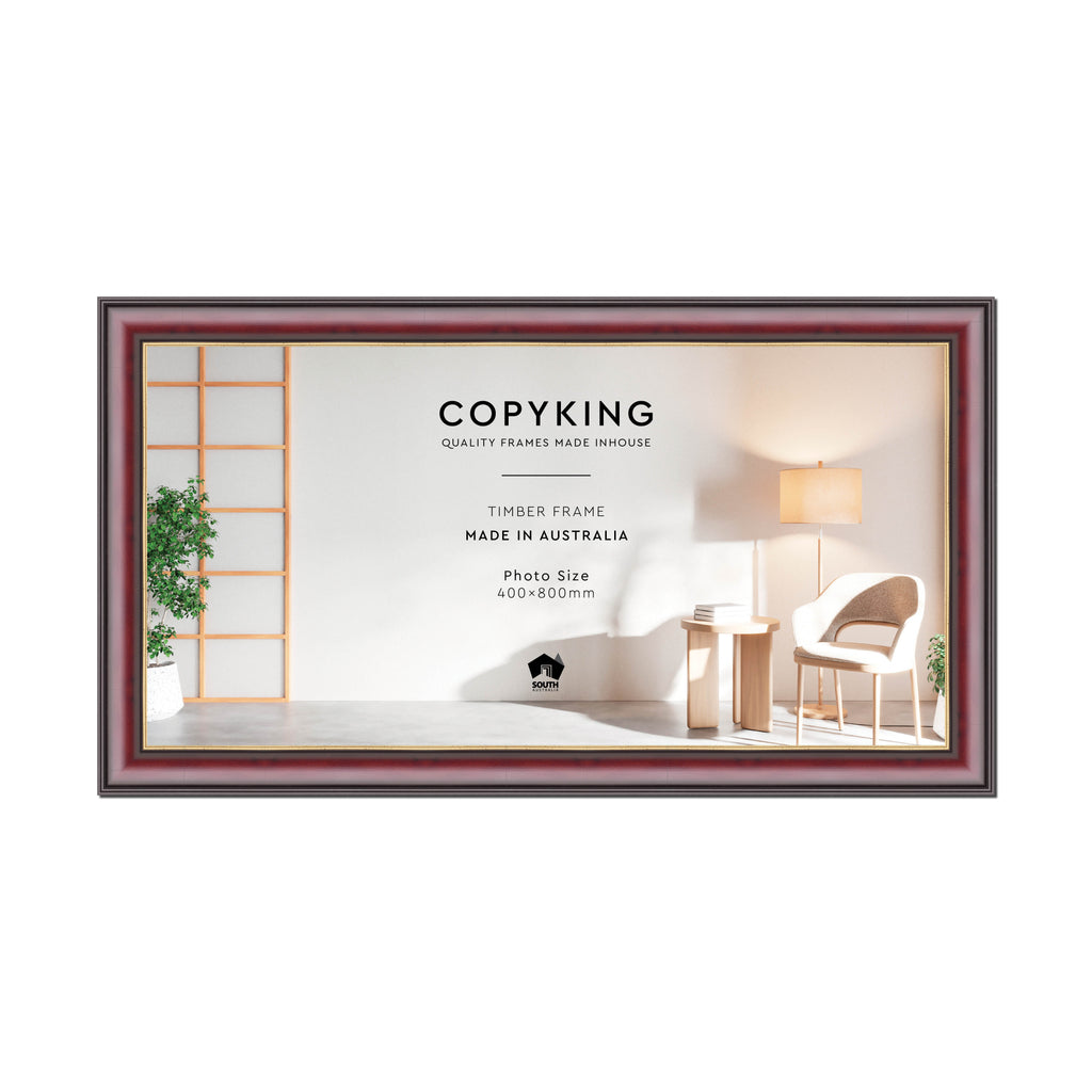 Mahogany/Gold 50mm Wood Panoramic Photo Frame - 40cm x 80cm
