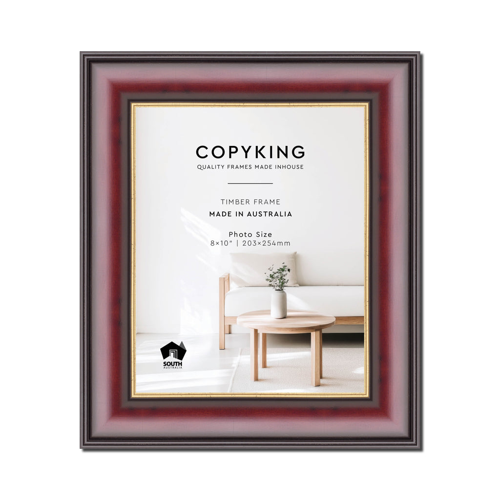 Mahogany/Gold 50mm Wood Photo Frame - 8" x 10" (203mm x 254mm)