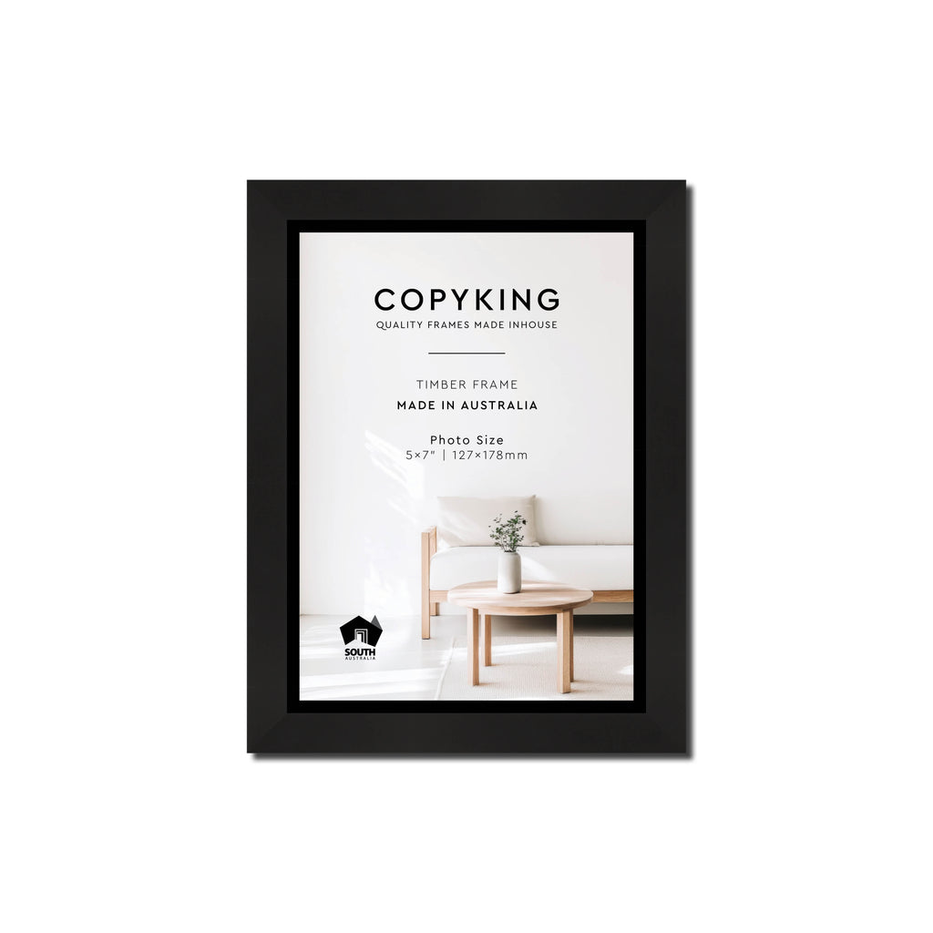 Manhattan Black 20mm Wood Photo Frame - 5" x 7" (127mm x 178mm)