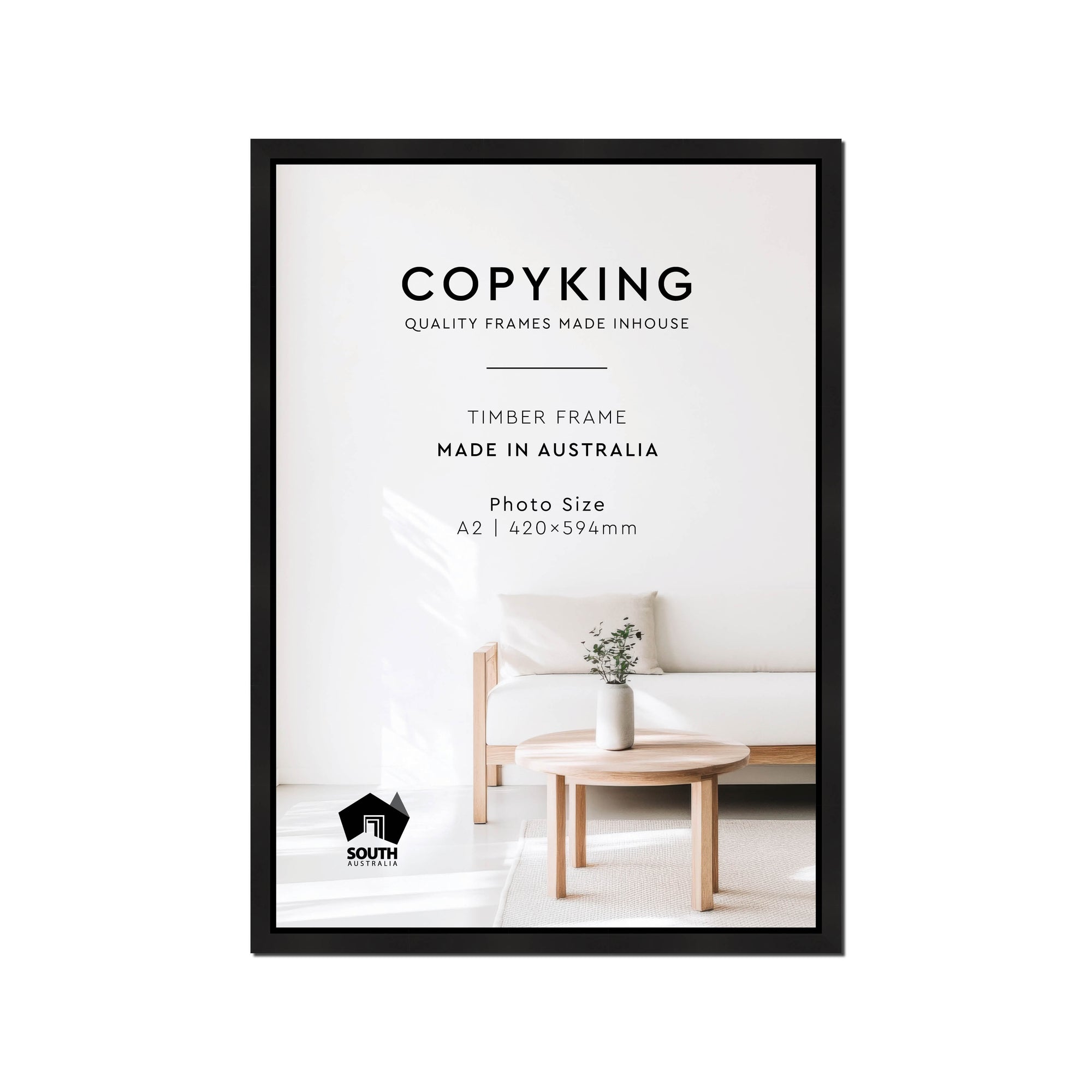 Manhattan Black 20mm Wood Poster Frame - A2 (420mm x 594mm)