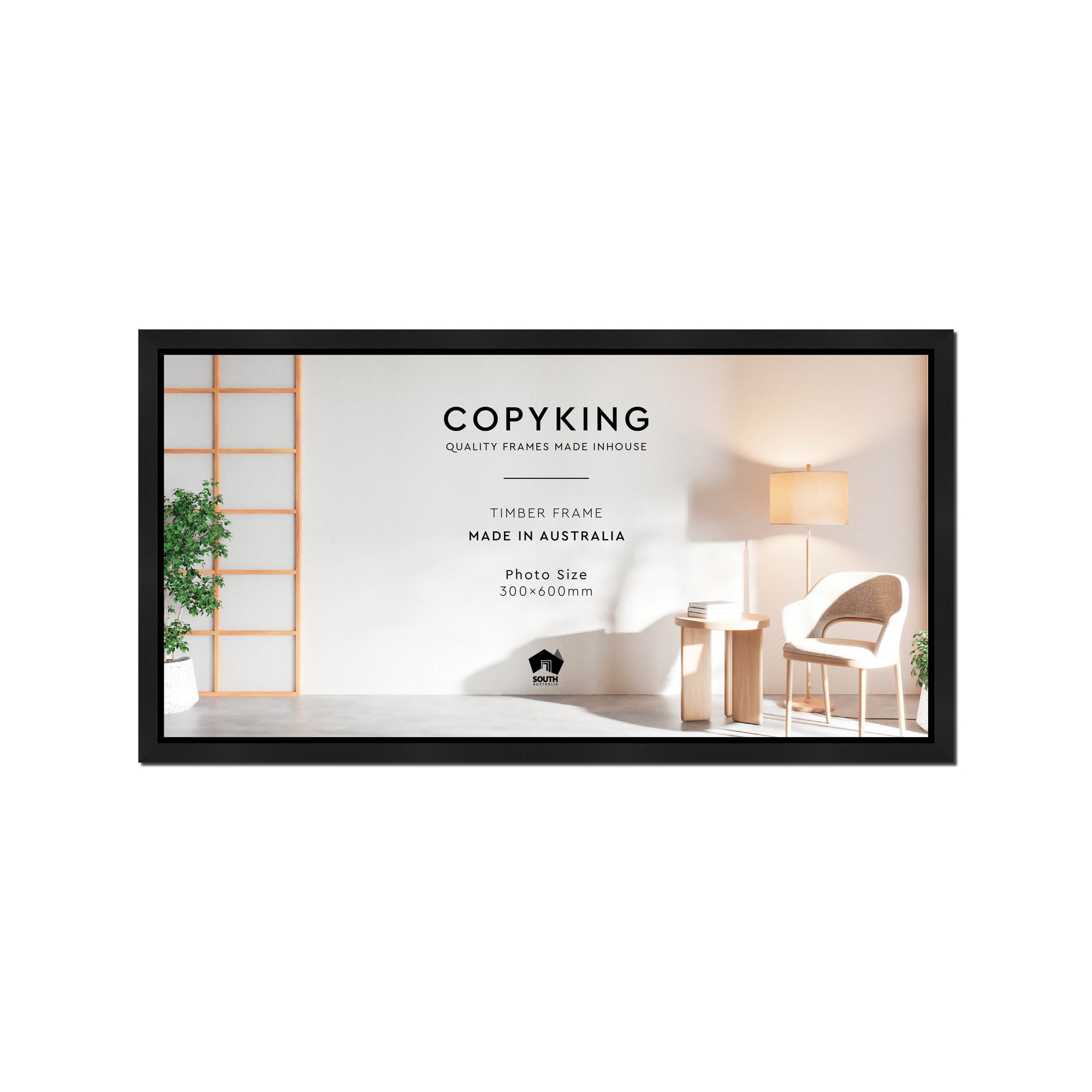 Manhattan Black 20mm Wood Panoramic Photo Frame - 30cm x 60cm